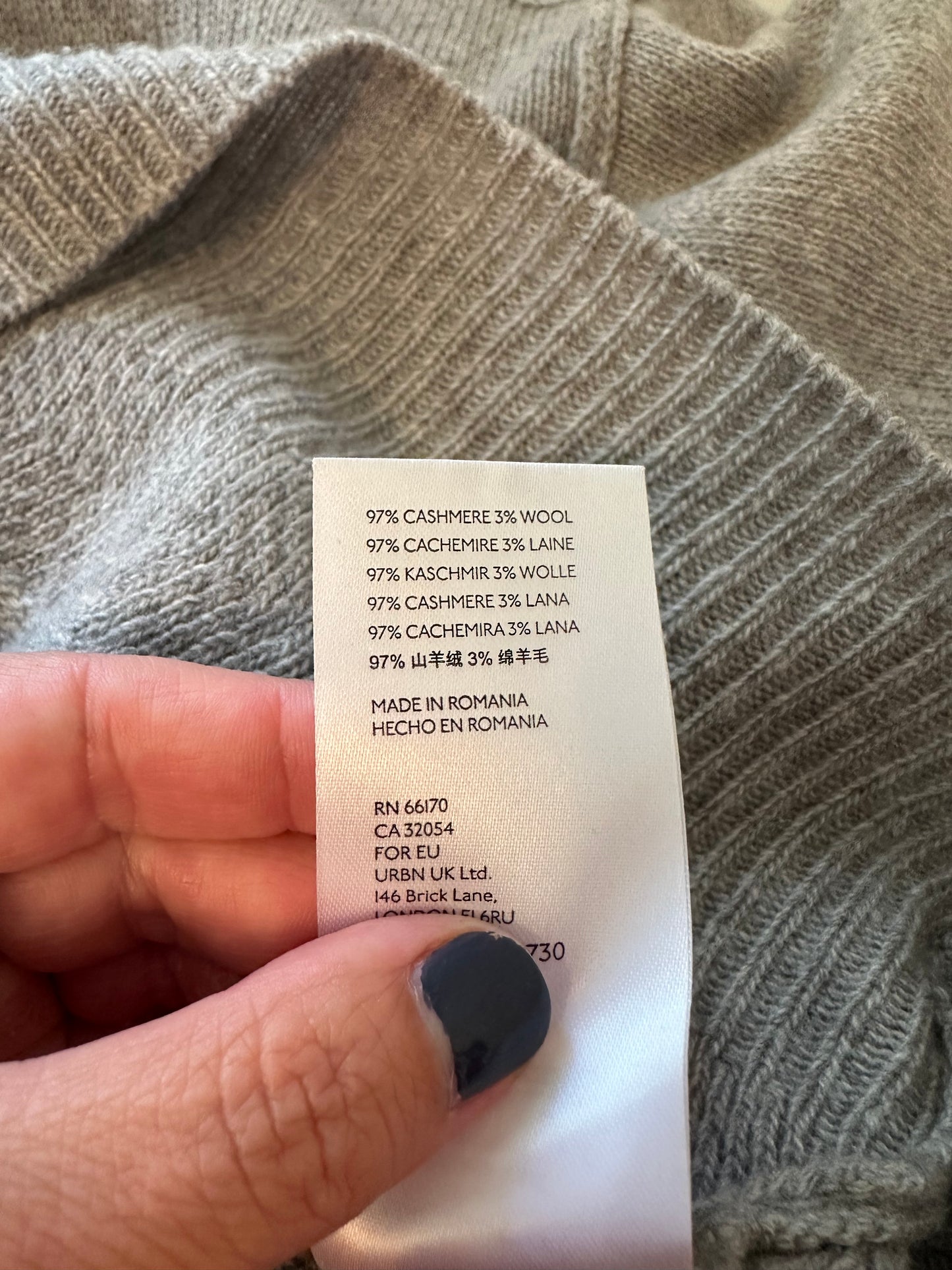 Anthropologie Cashmere Gray Knit Hoodie Sweater | Size Small
