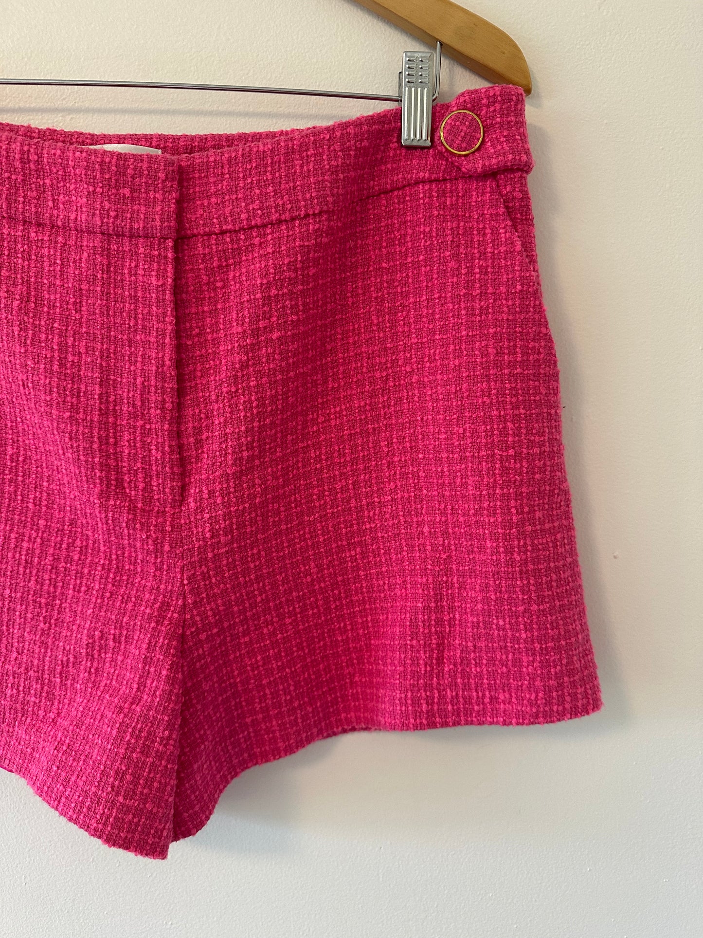 Milly Aria Pink Tweed Boucle Shorts - Size 10