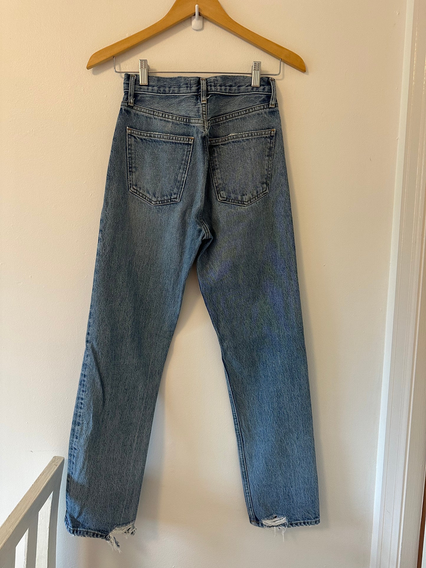 Agolde Classic Blue Denim 90s Pinch Waist Jeans - Size 24