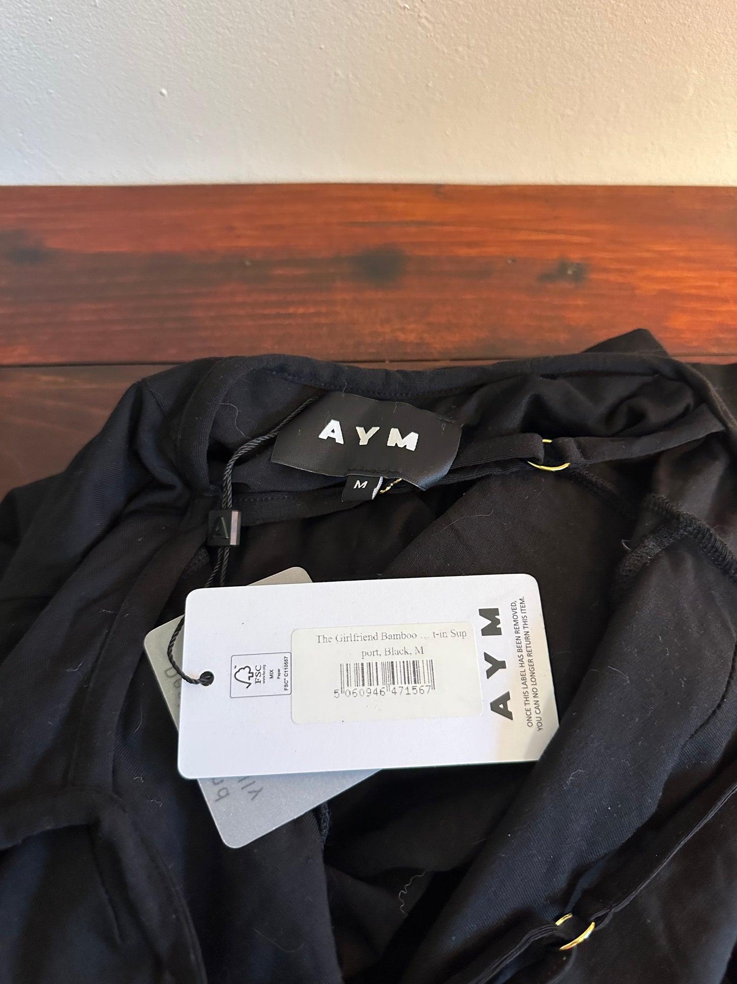 NWT Aym Girlfriend Black Bamboo Mini Dress - Size Medium