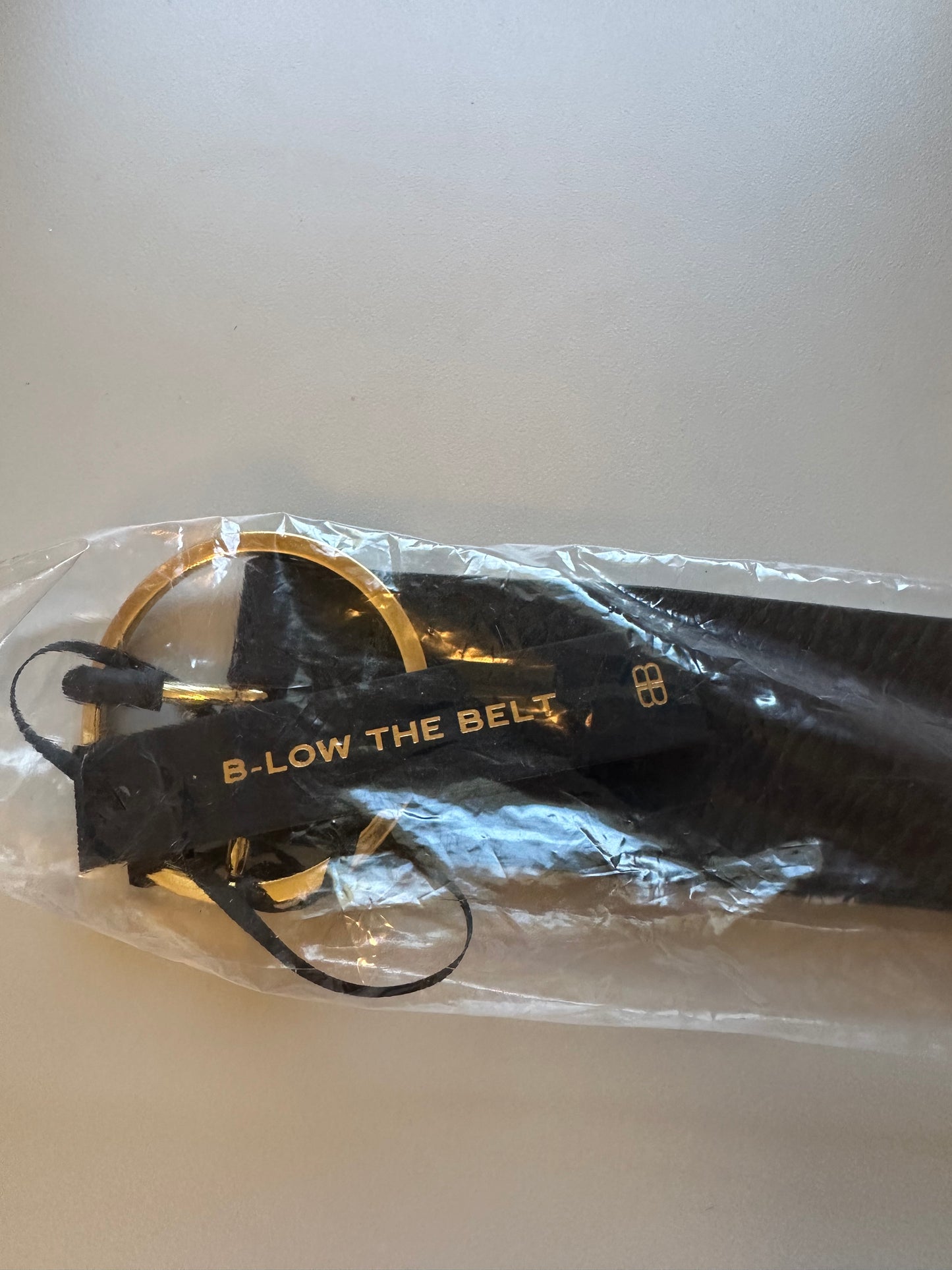 NWT B-Low the Belt Molly Black Belt with Gold Circle Buckle | Size Medium