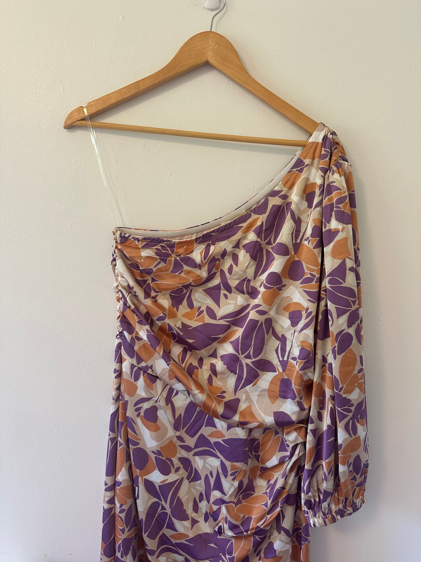 NWT Entro High Low One-Shoulder Floral Dress - Size Large