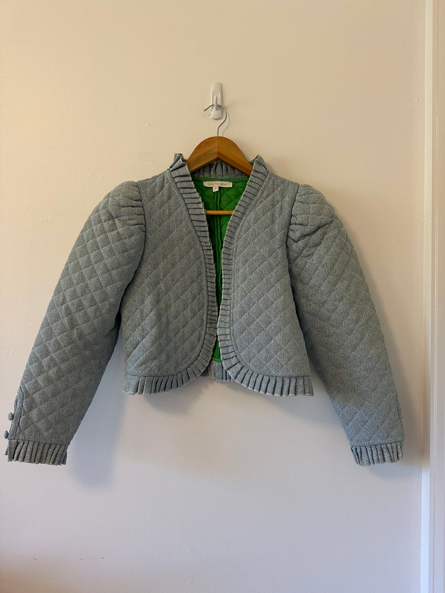 Love The Label Adrienne Quilted Open-Front Cropped Jacket | Size Medium