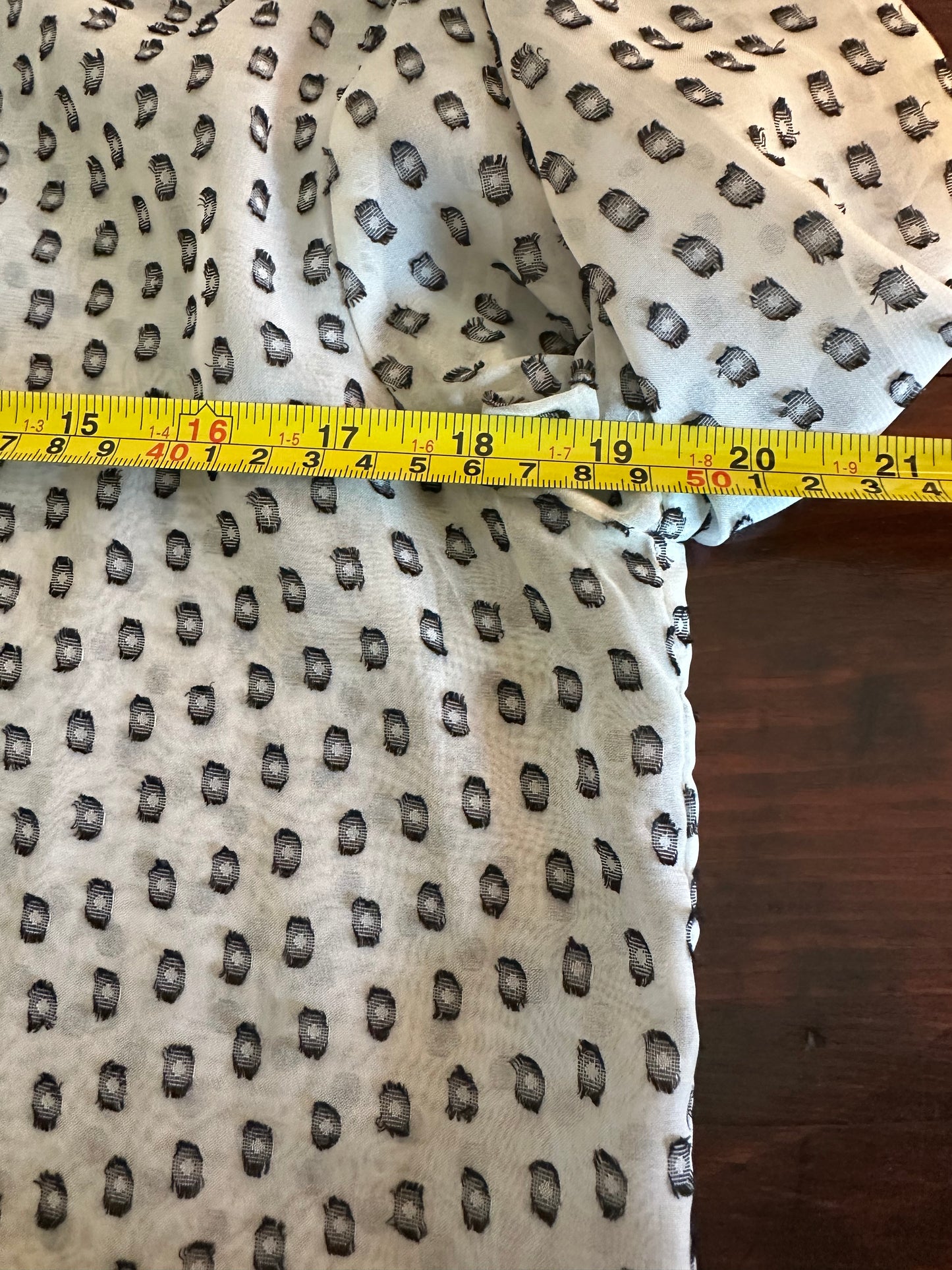 J. Crew Sheer Black and White Patterned Blouse - Size Small