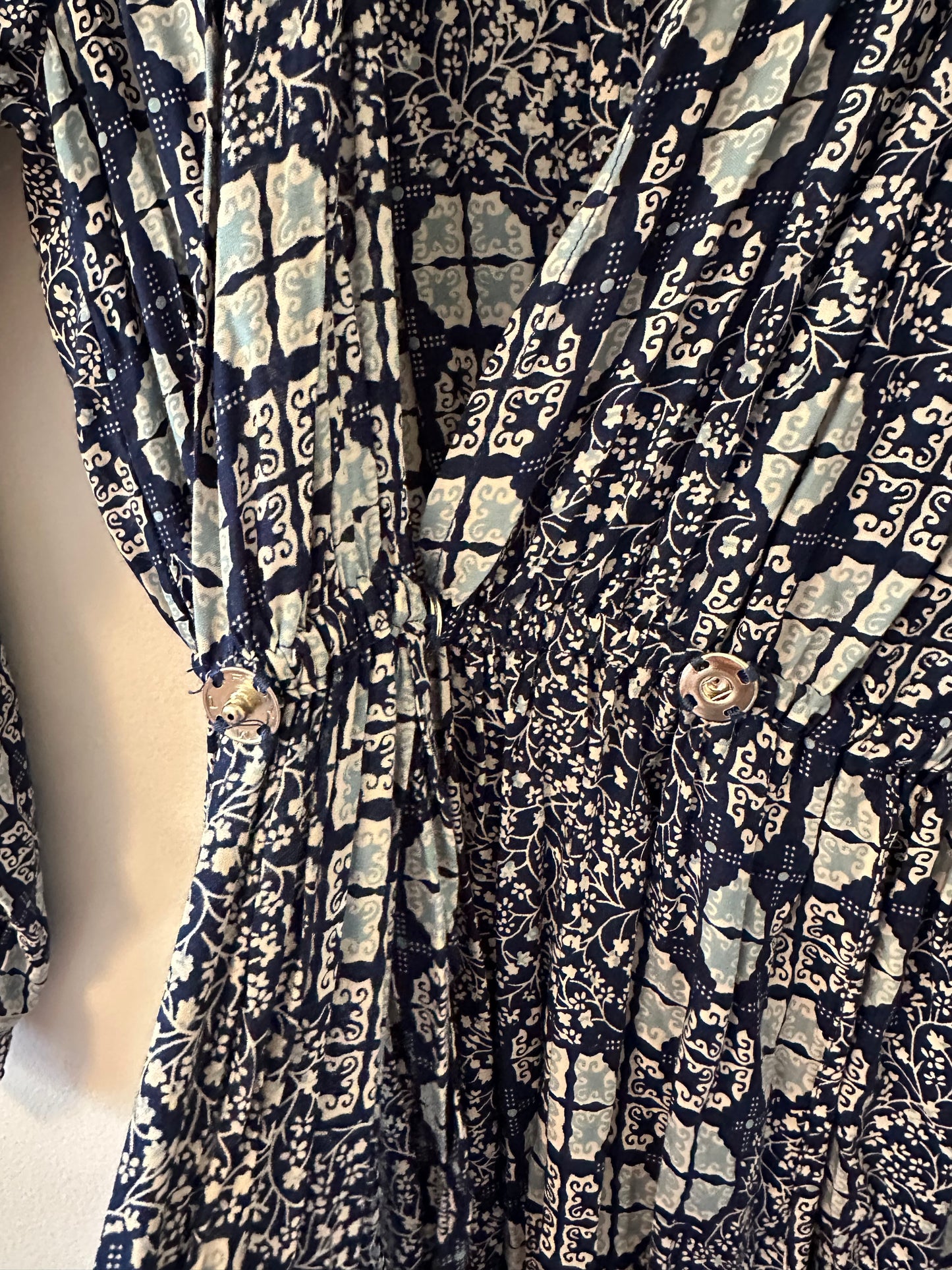 NWT Natalie Martin NAT Nico Navy and White Floral Maxi Dress | Size Small