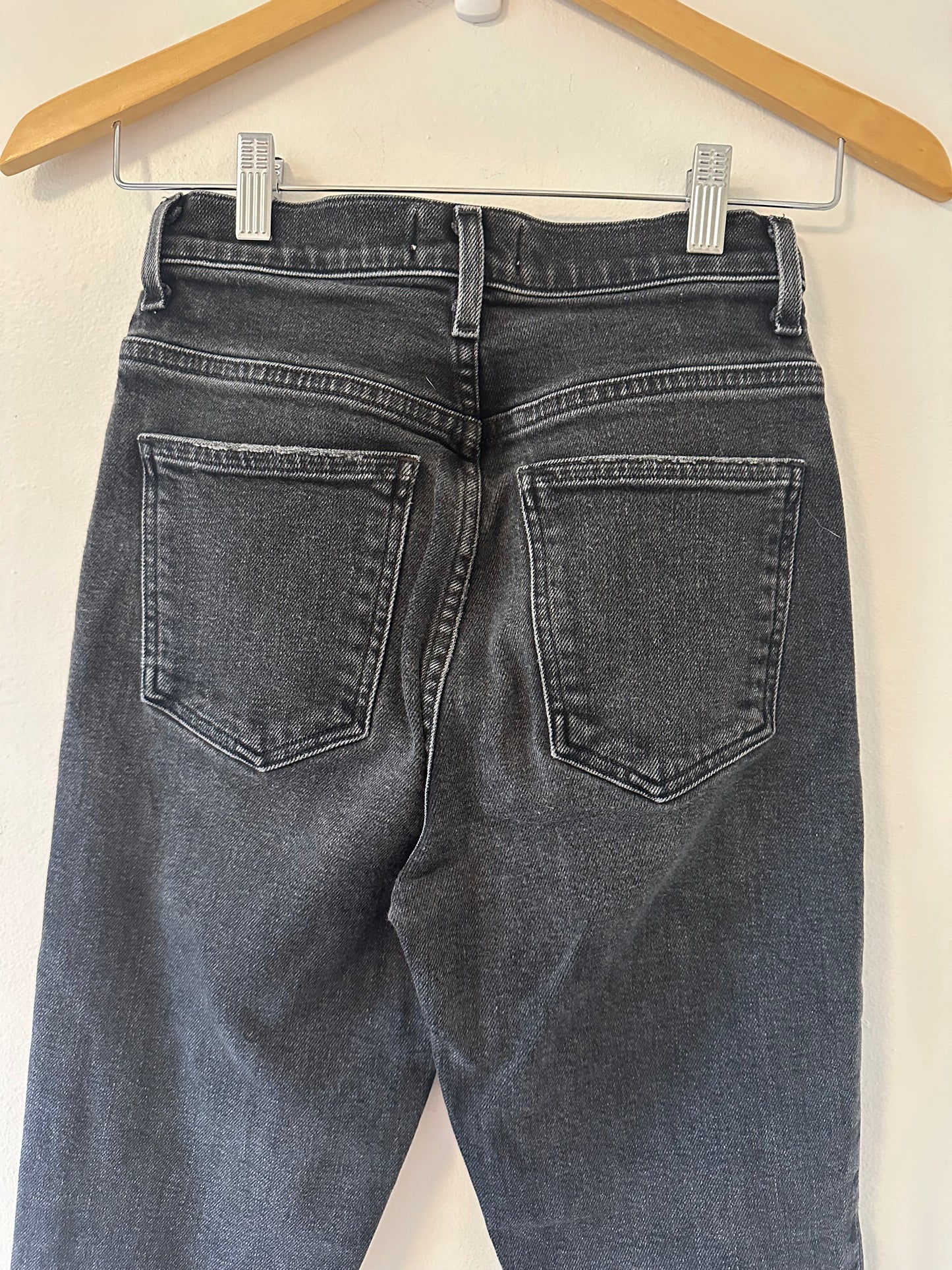 Agolde High Rise Black Pinch Waist Skinny Jeans - Size 24