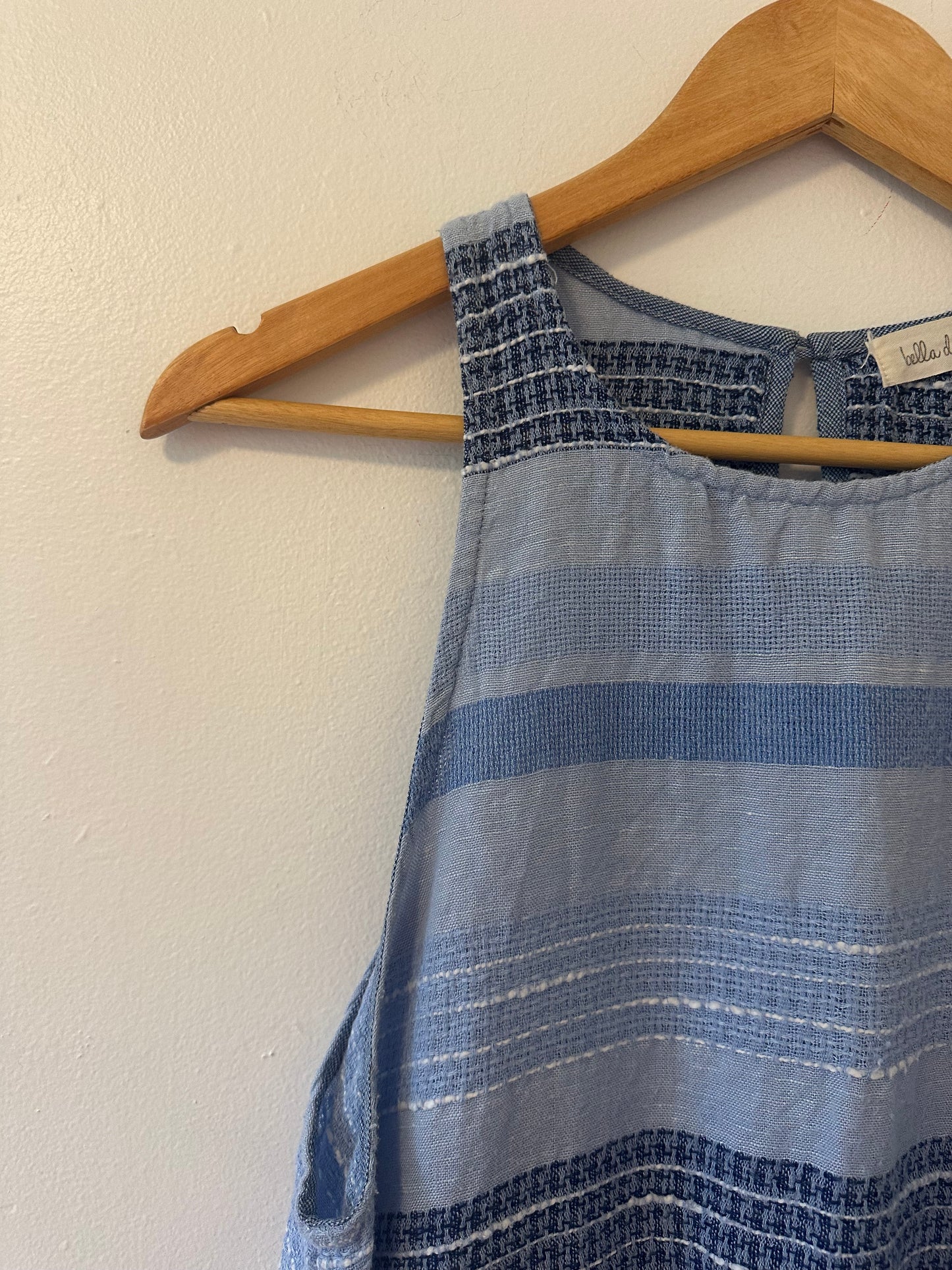 Bella Dahl Frayed Hem Tank Top in Shades of Blue - Size Medium