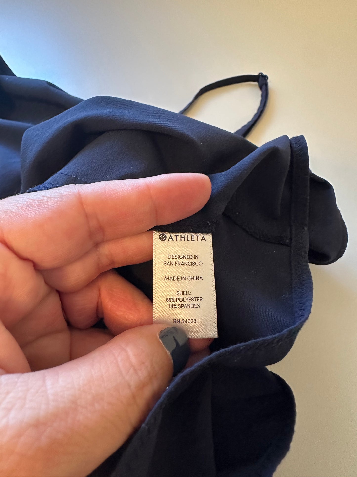 Athleta Double Layer Camisole Top with Spaghetti Straps in Navy | Size Small