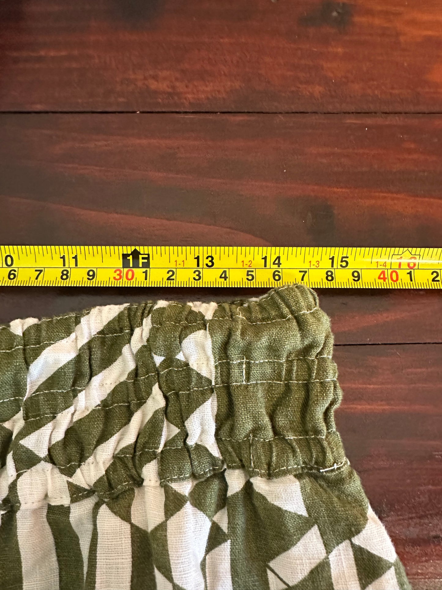Anthropologie The Somerset Wide Leg Linen Pants in Green and White - Medium