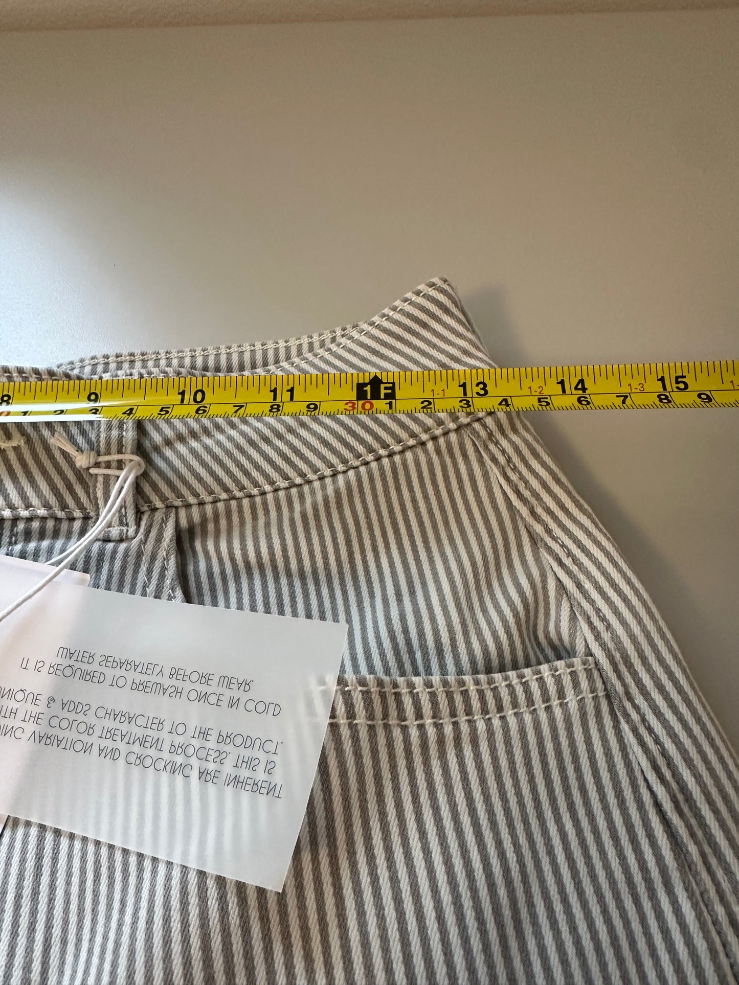 NWT Dear John Audrey Wide Leg Striped Jeans in Railroad Gray Stripe | Size 26