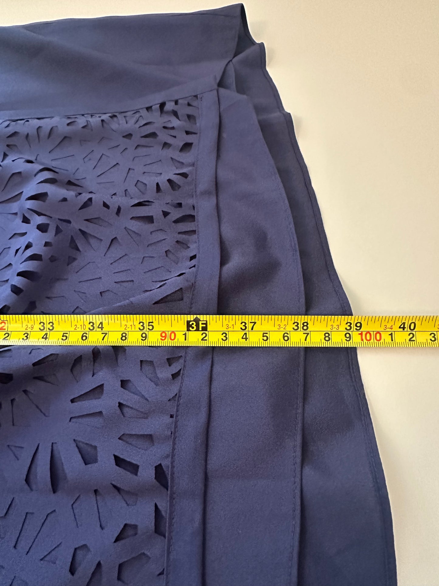 Susana Monaco Midnight Blue Laser Cut Mini Dress | Size 8