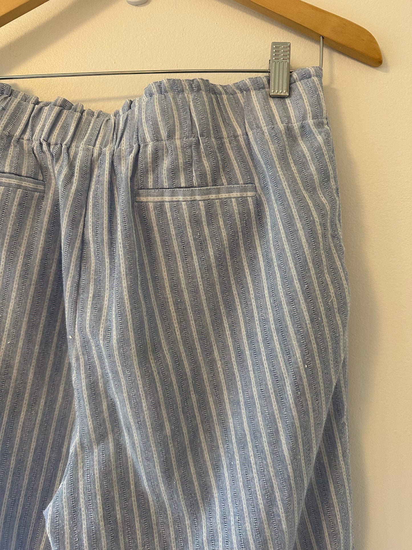 Cotton Bleu Striped Pants Size Medium