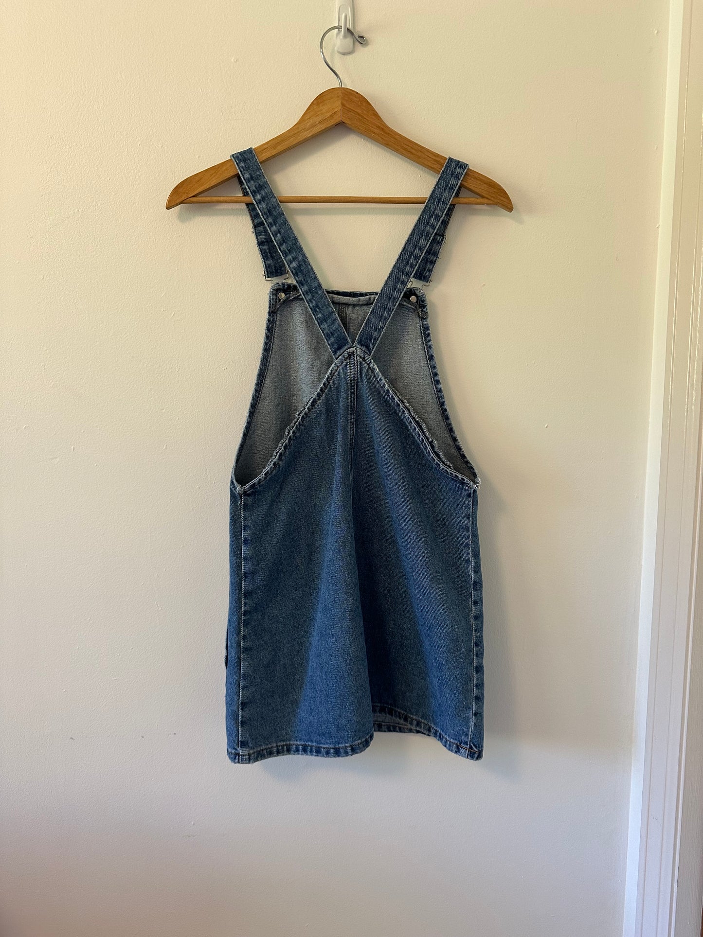 Topshop Denim Overall Mini Dress with Pockets | Size 2