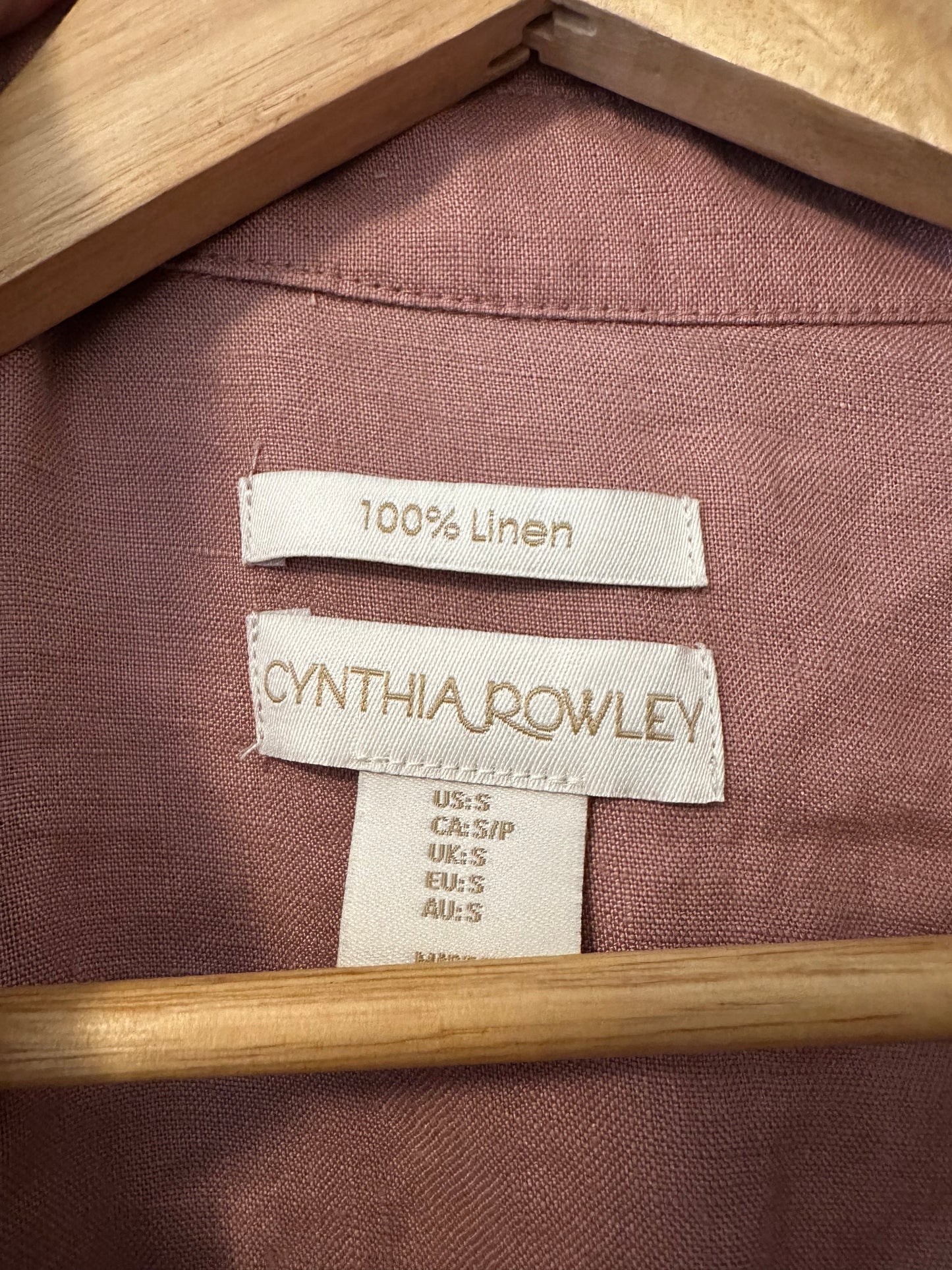 Cynthia Rowley Dusty Rose Linen Trench Coat | Size Small