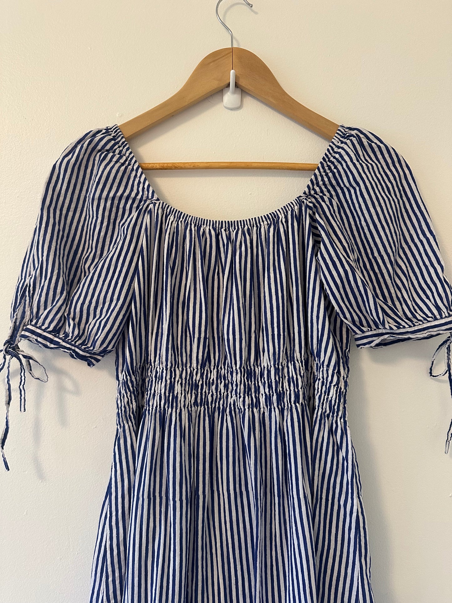 CJ Laing Blue and White Striped Dress Size Medium