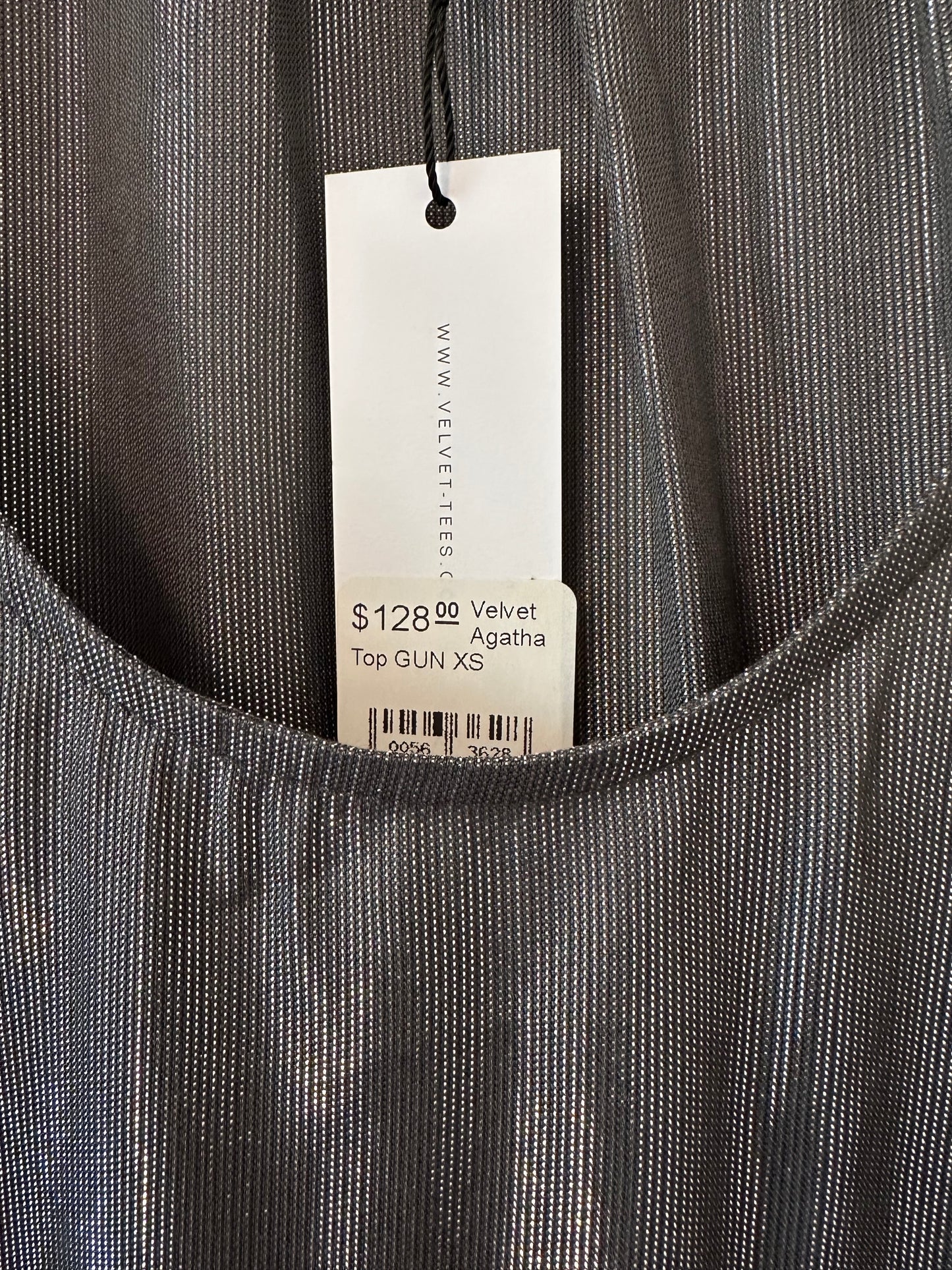 Velvet by Graham & Spencer Agatha Lurex Metallic Gray Blouse - Size XS