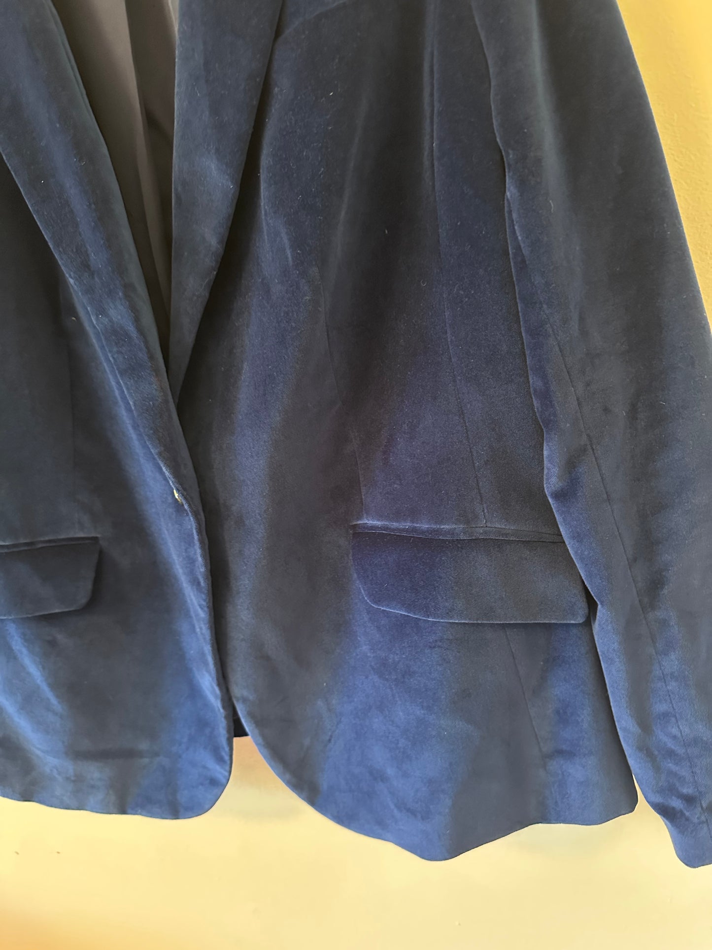 Talbots Modern Velveteen Midnight Blue Velvet Blazer | Size 16