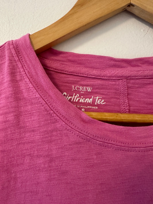 J. Crew Pink Women's Girlfriend Style Cotton T-Shirt - Size Small