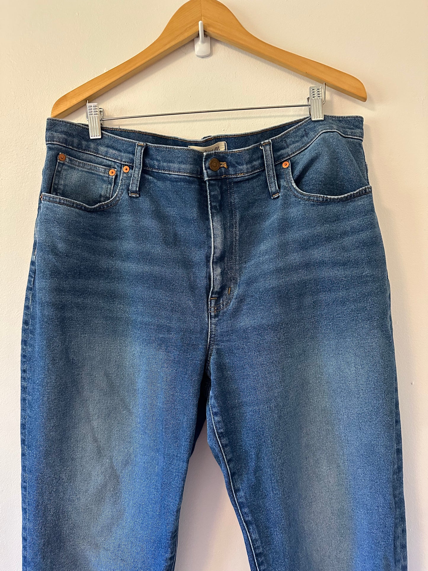 Madewell Women's The Slim High Rise Boy Straight Leg Jeans | Size 33 Tall