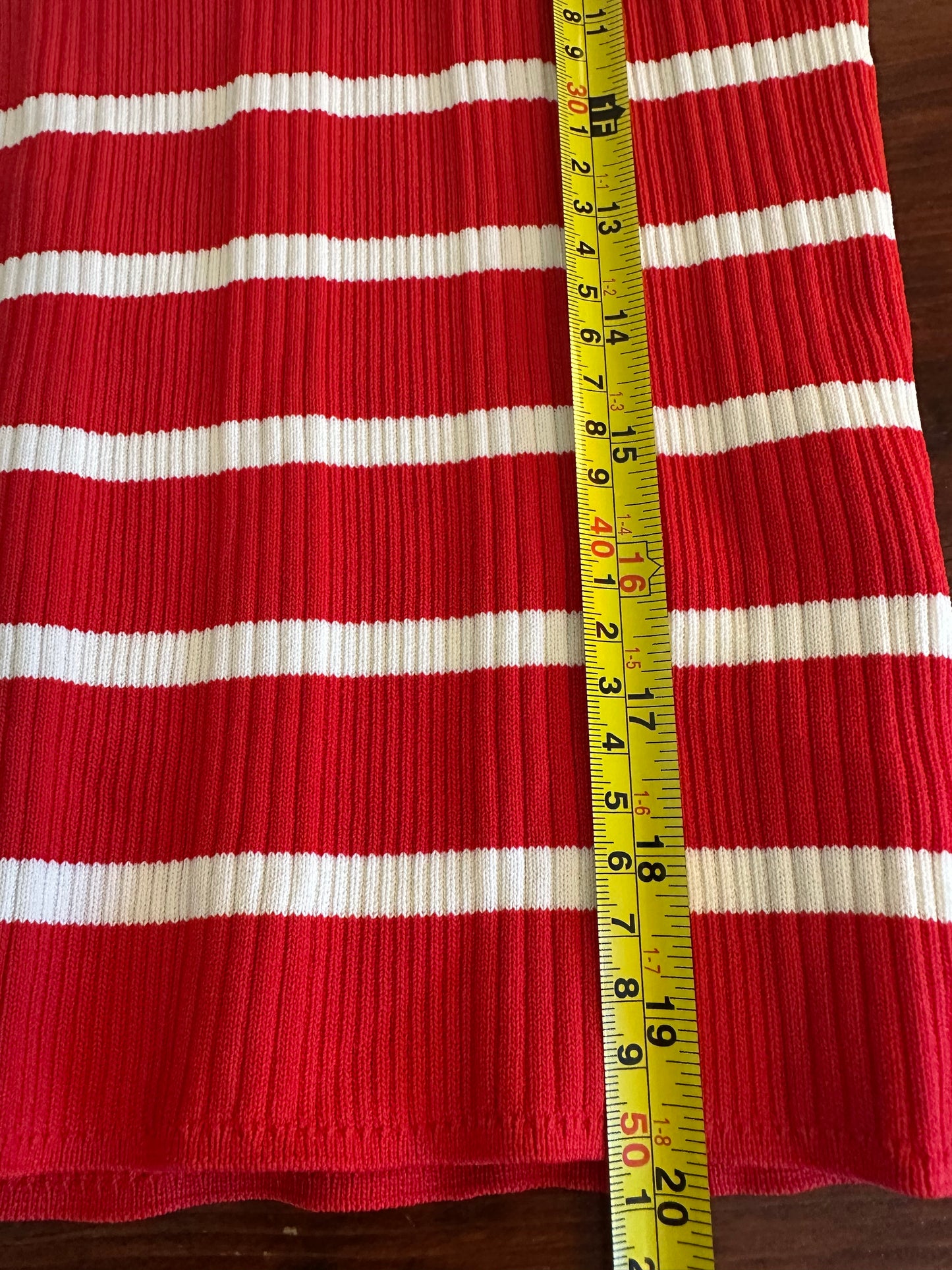 NWT Solid & Striped Red and White Striped Ribbed CarsonTank Top - Size XL