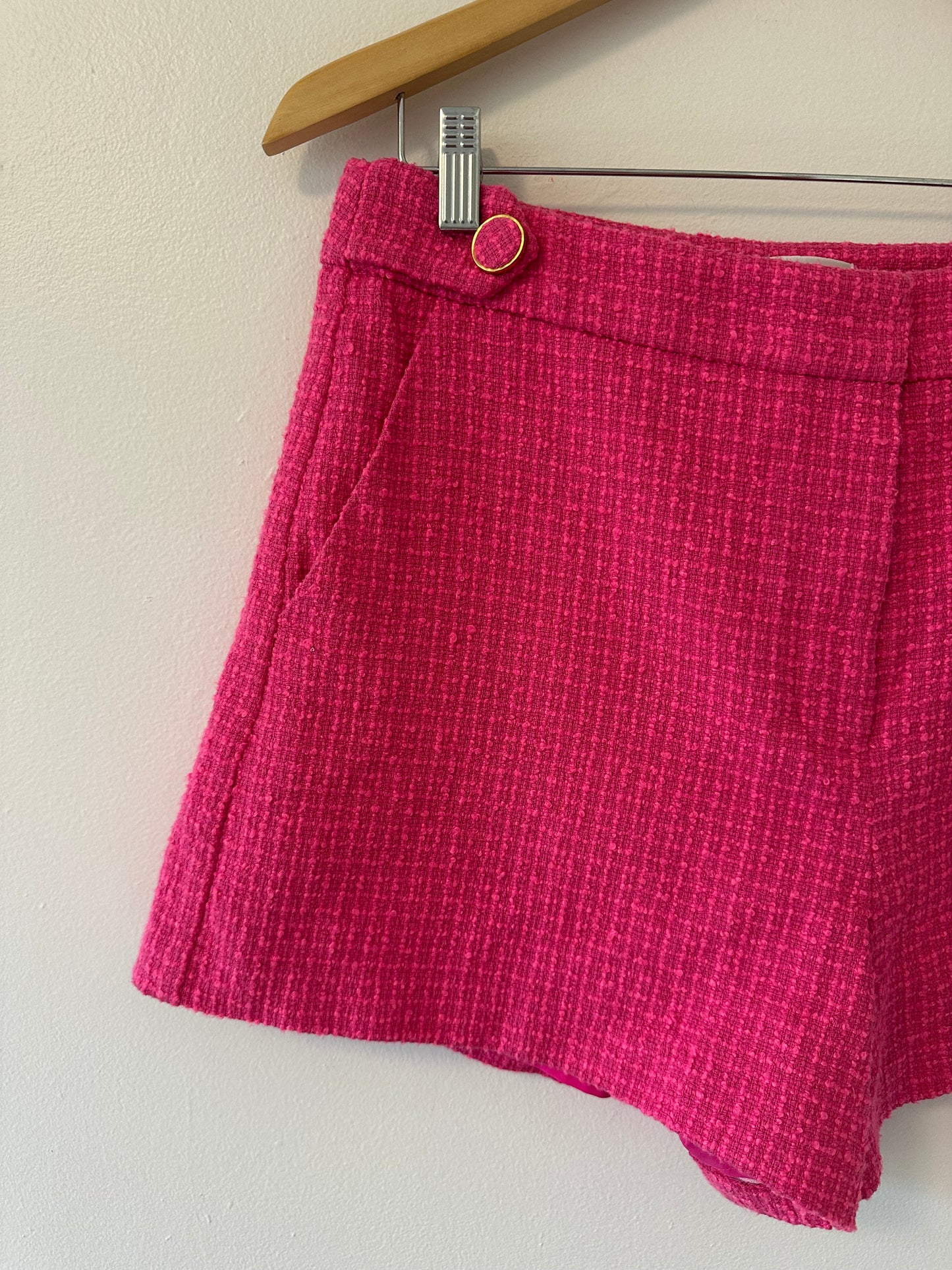 Milly Aria Pink Tweed Boucle Shorts - Size 10
