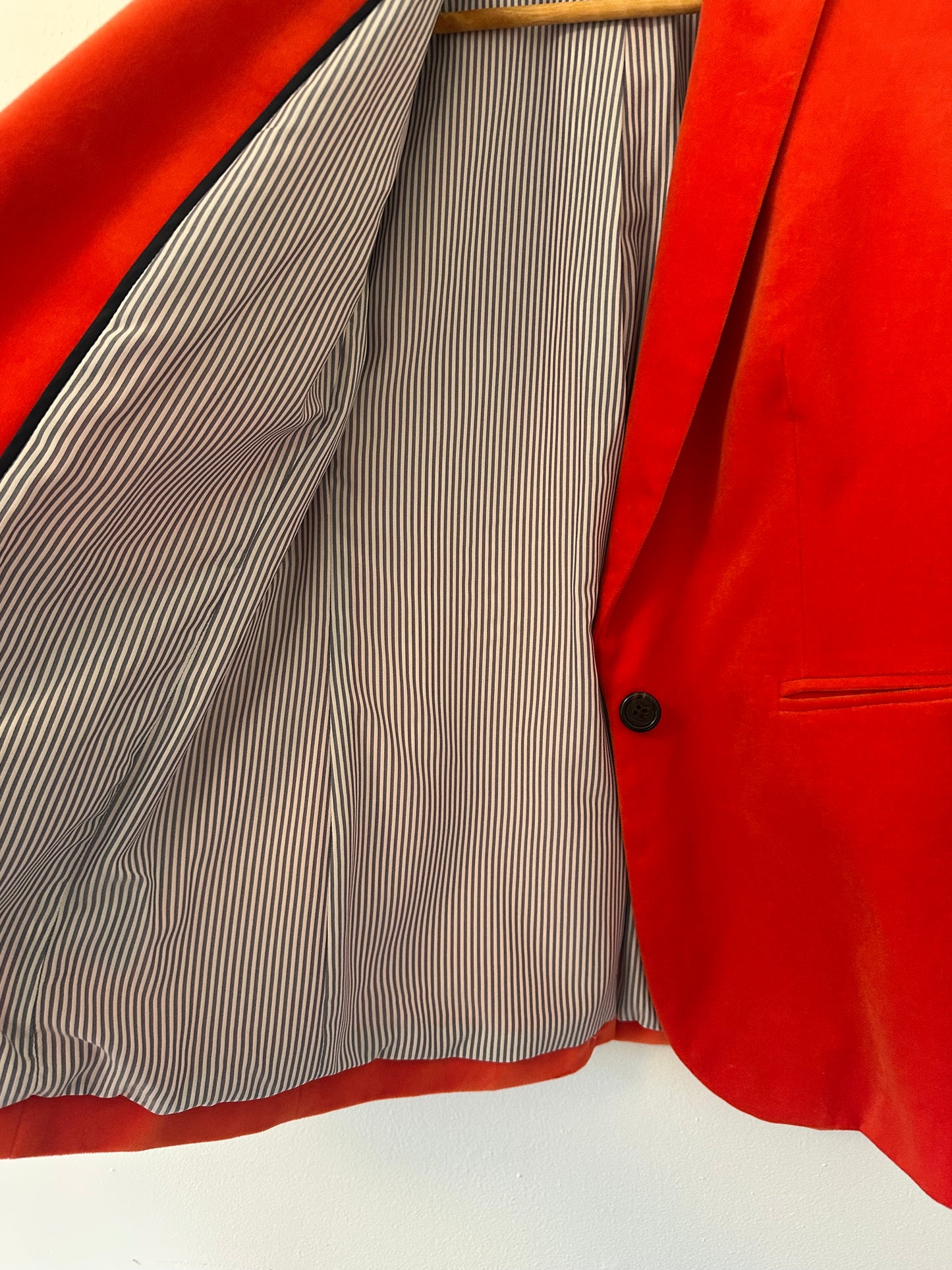 J. Crew Women's Orange Velvet Blazer Size 2