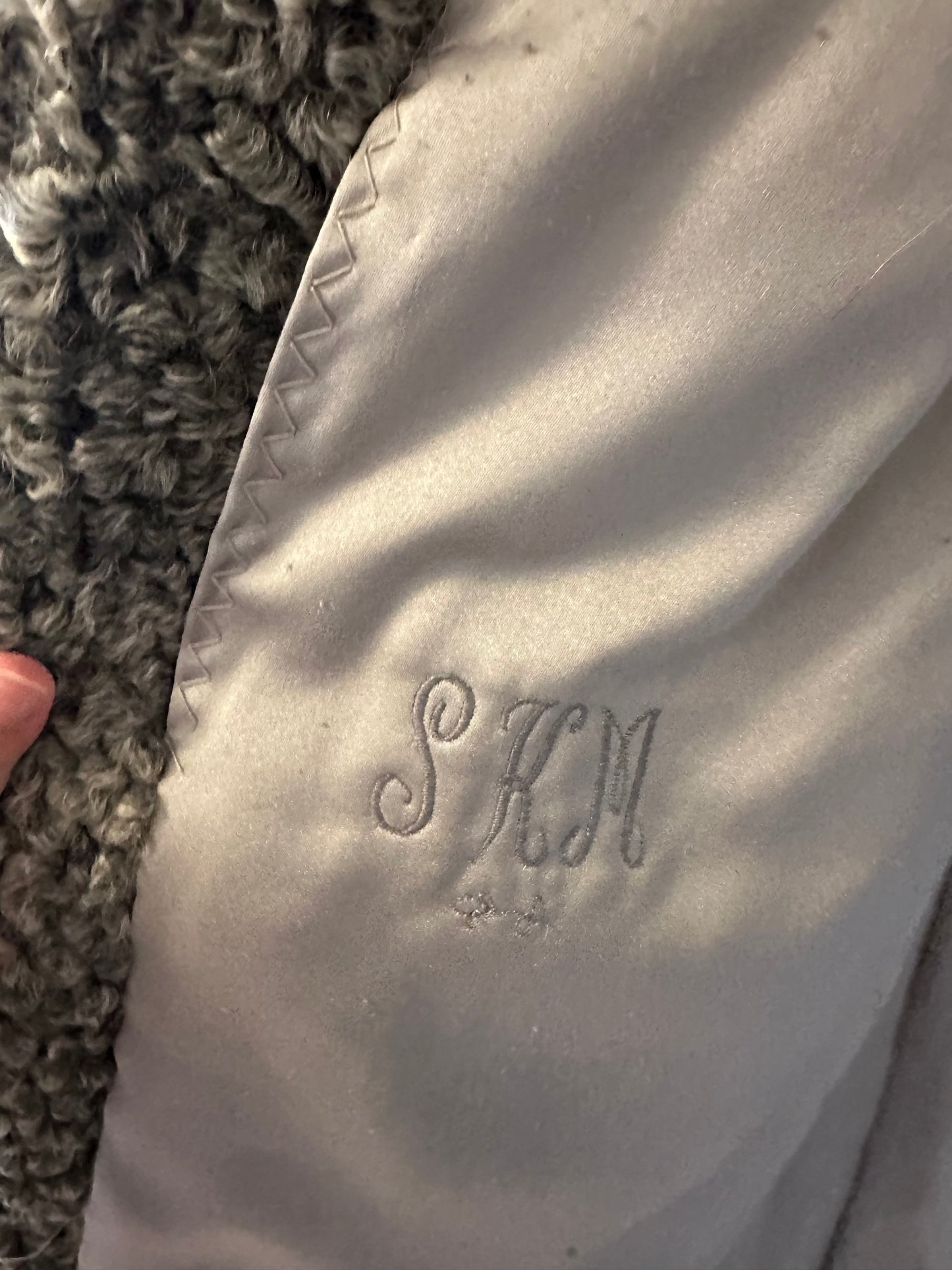 Vintage Gray Lamb and Mink Fur Women's Coat