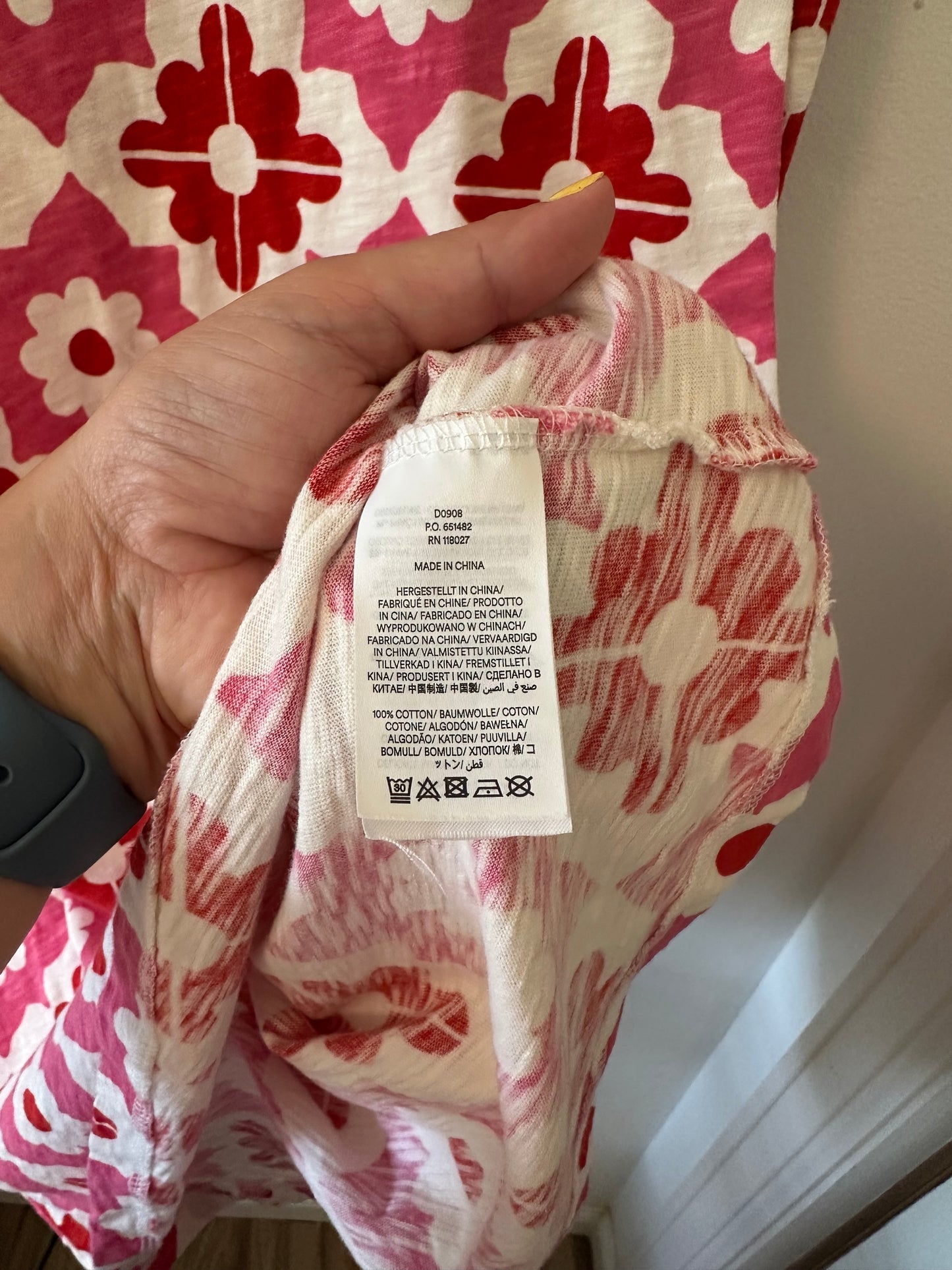 Boden Floral Patterned Pink and Red Dress - Size 10T