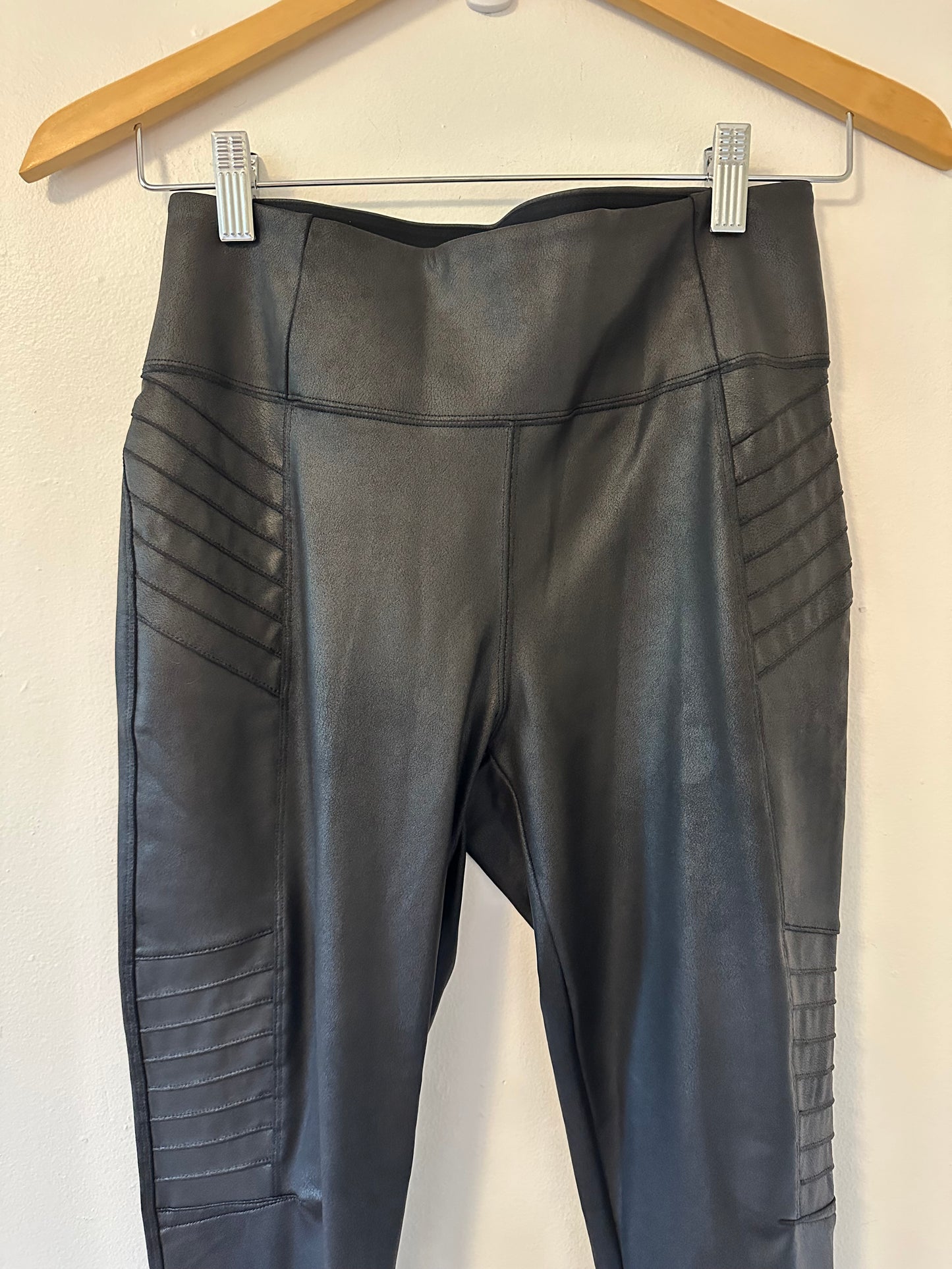 Athleta Delancey Gleam Moto Tight Black Leggings | Size Small