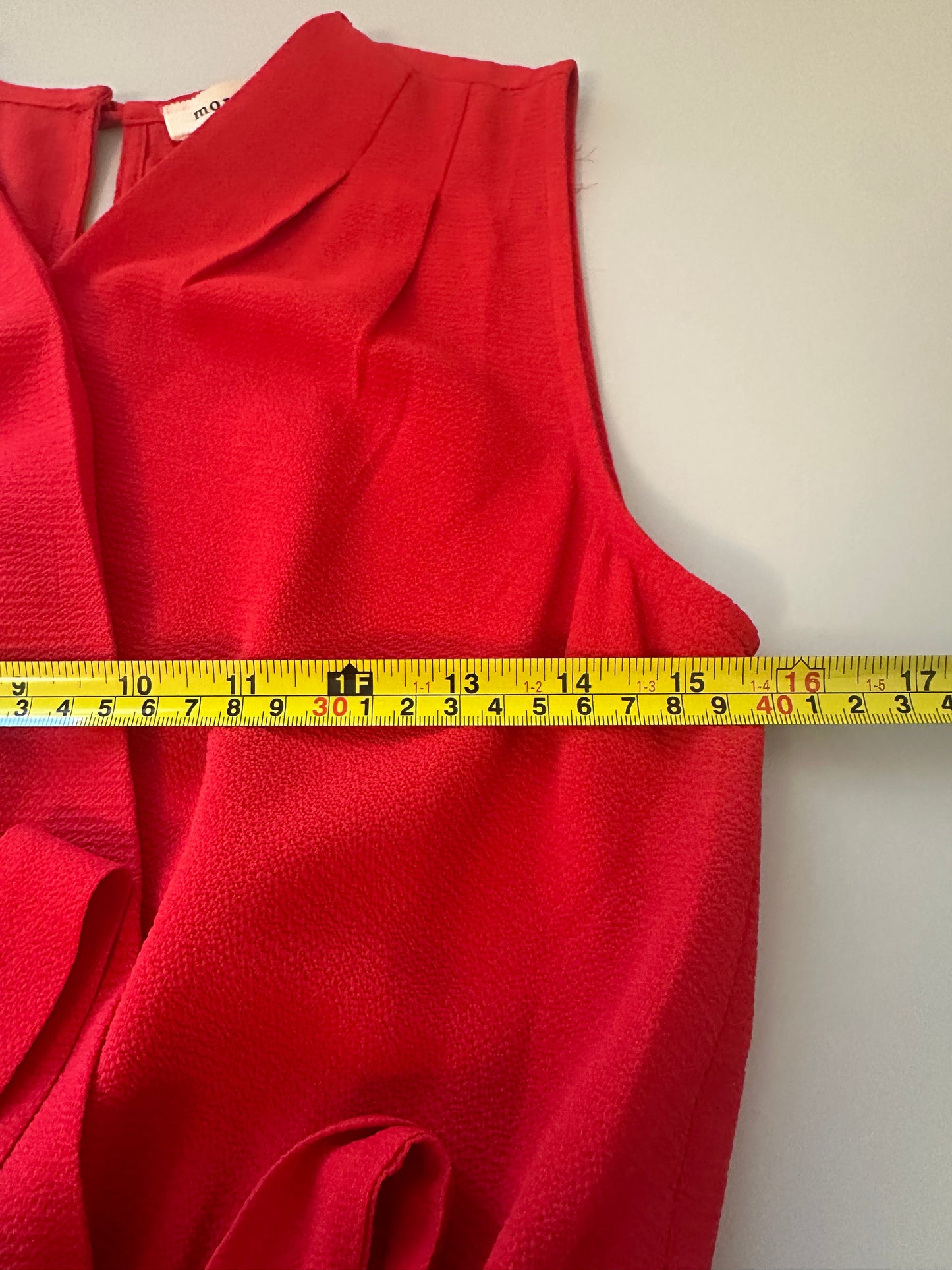 Monteau Red Wrap Tie Front V-Neck Mini Dress | Size Medium
