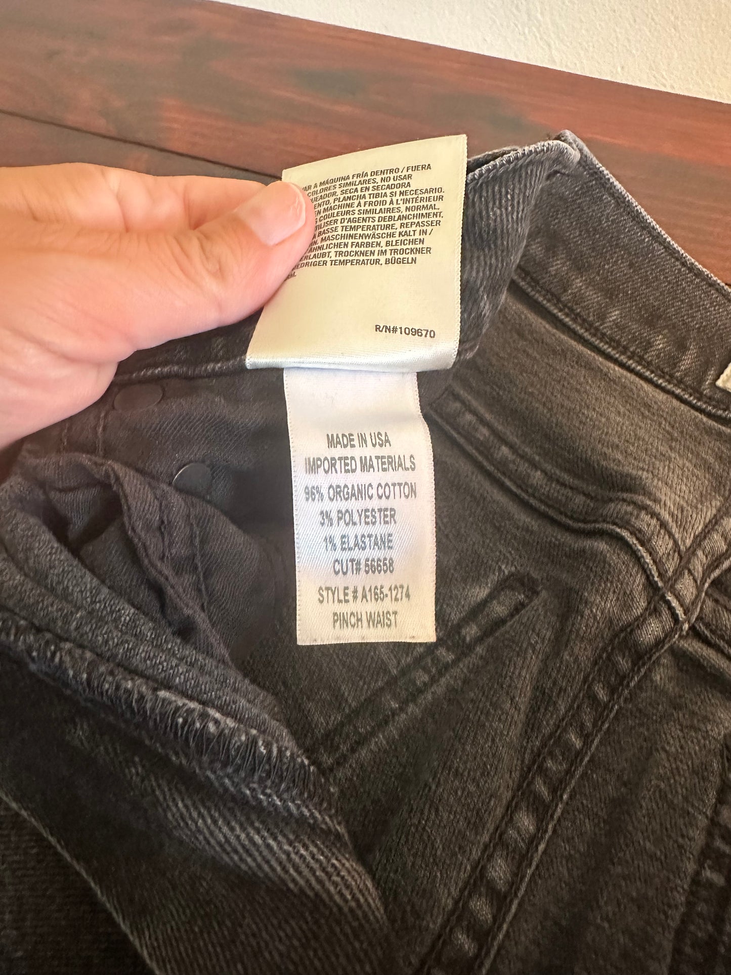 Agolde High Rise Black Pinch Waist Skinny Jeans - Size 24