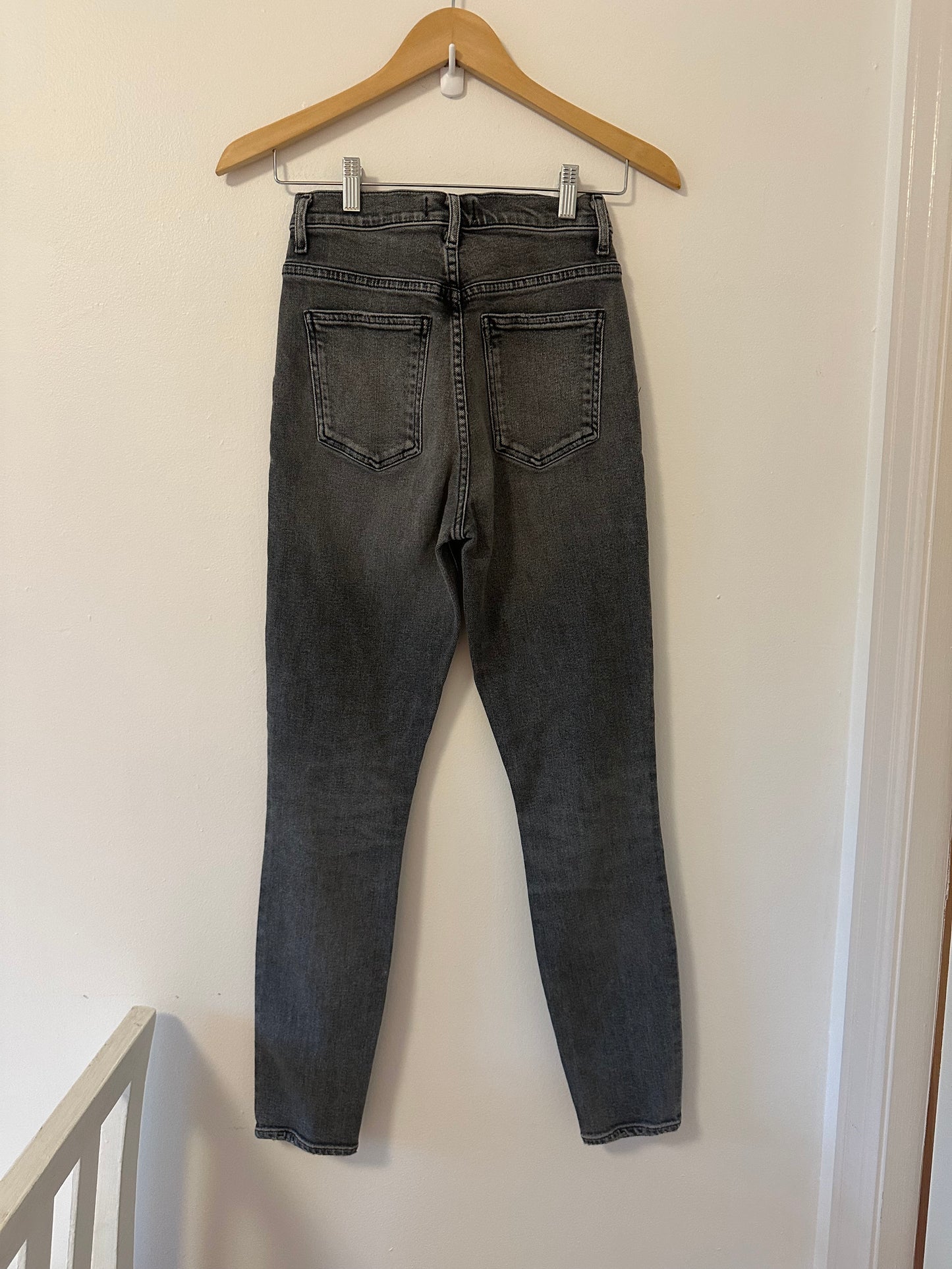 Agolde Pinch Waist High Rise Charcoal Skinny Jeans in Interlude - Size 24