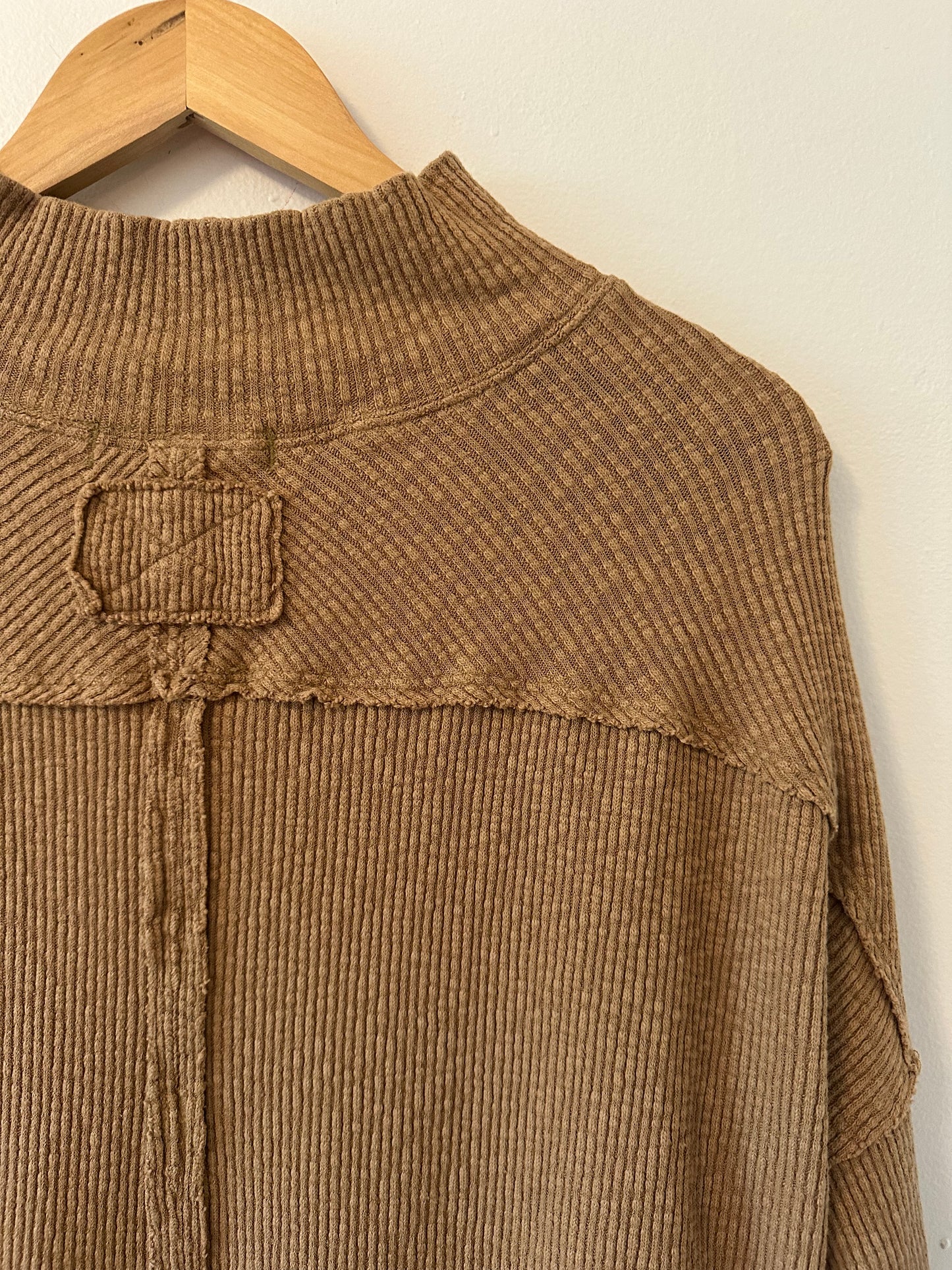 Free People We The Free Casey Ribbed Mock-Neck Tunic in Tiger Eye Size XS