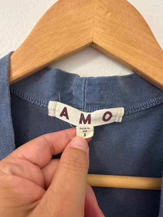 AMO Women's Aviva Blue Lace-Up Tank Top in Blue - Size Small