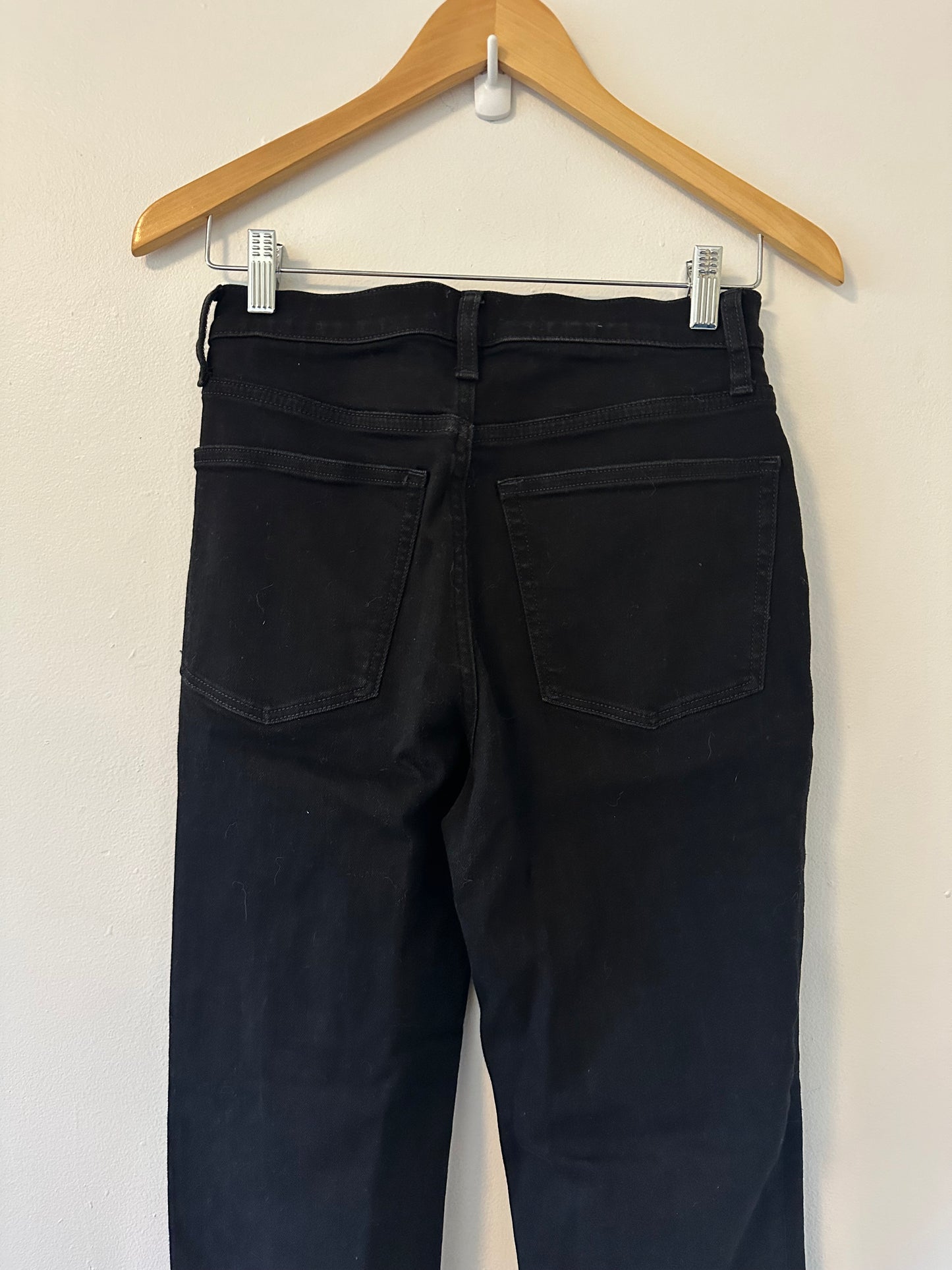 J. Crew High Rise Black Stovepipe Exposed Button Fly Jeans | Size 26