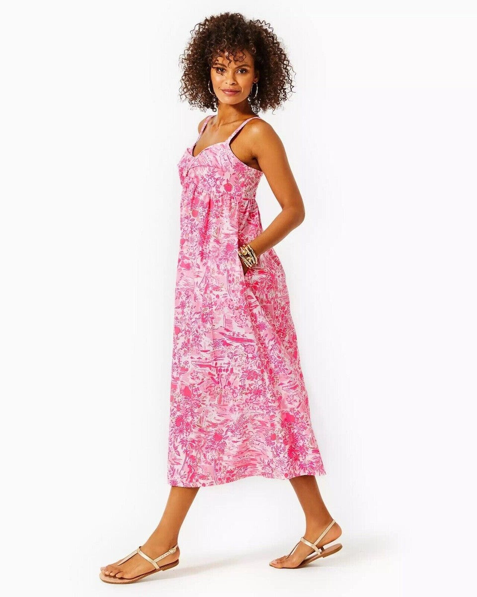 Lilly Pulitzer Azora Pink Floral Empire Waist Sundress | Size 6