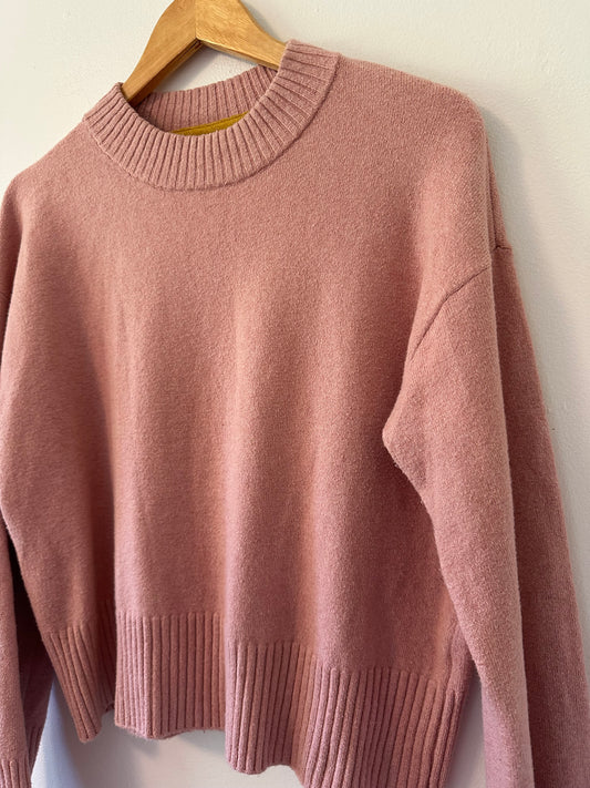 Faherty Jackson Crewneck Sweater in Rose Ash | Size XS