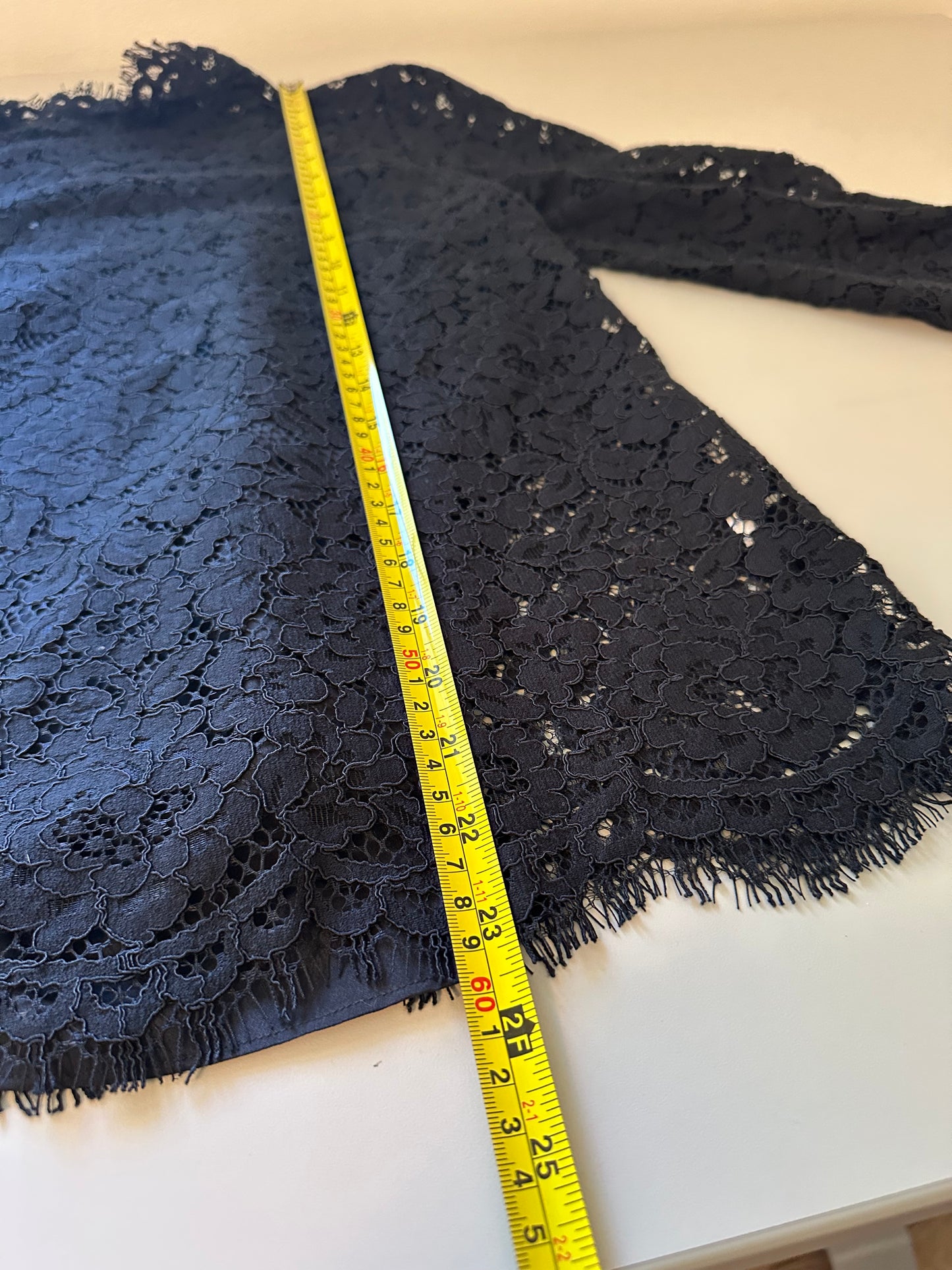 J. Crew Scalloped Black Lace Women's Mock Neck Blouse | Size 2
