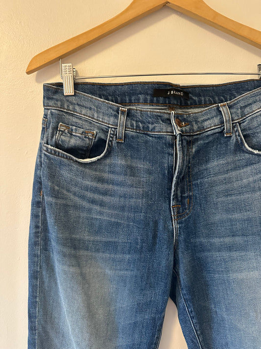 J Brand Cropped Ellis Blue Denim Jeans in Rival - Size 29
