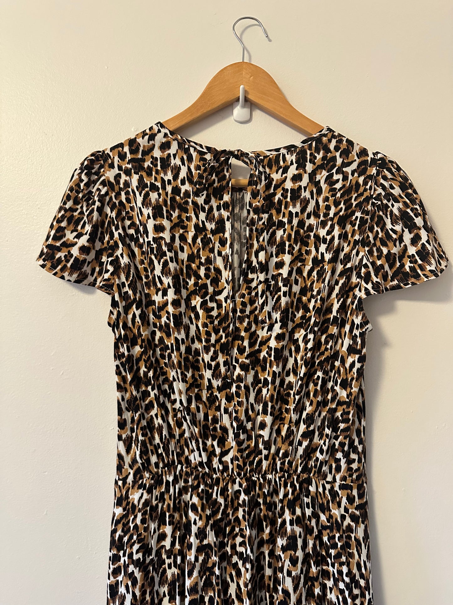 Banana Republic - Leopard Animal Print Maxi Dress with Tie Back | Size Small
