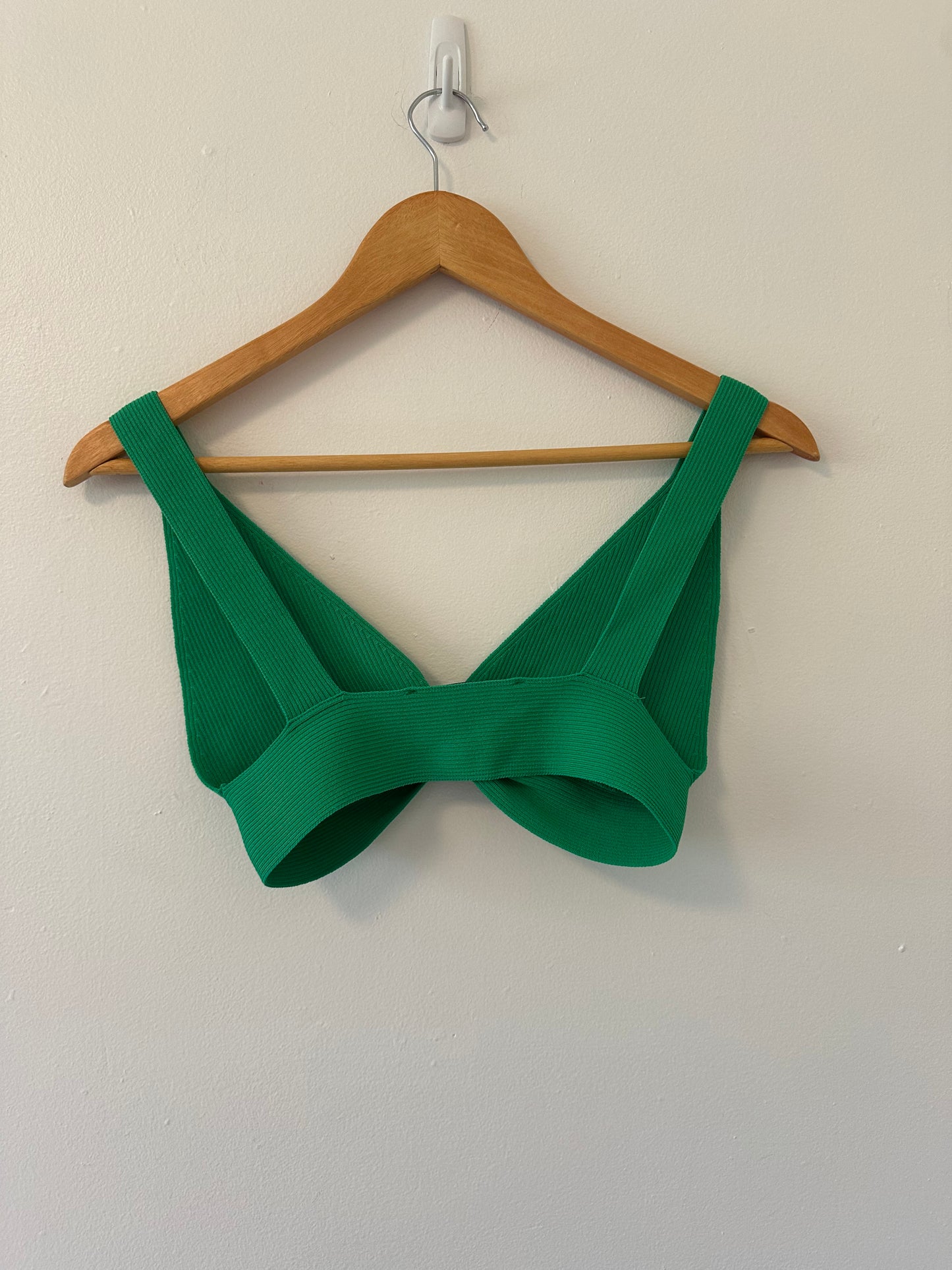 Zara Cropped Ribbed Top - Size Medium