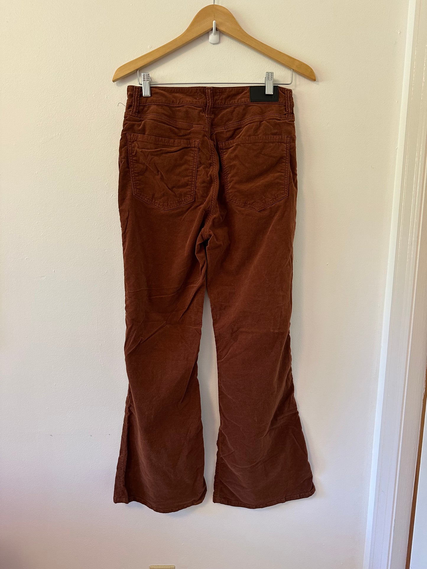 Mavi - Brown Velvet Rust High-Rise 70s Bootcut Flare Pants | Size 30