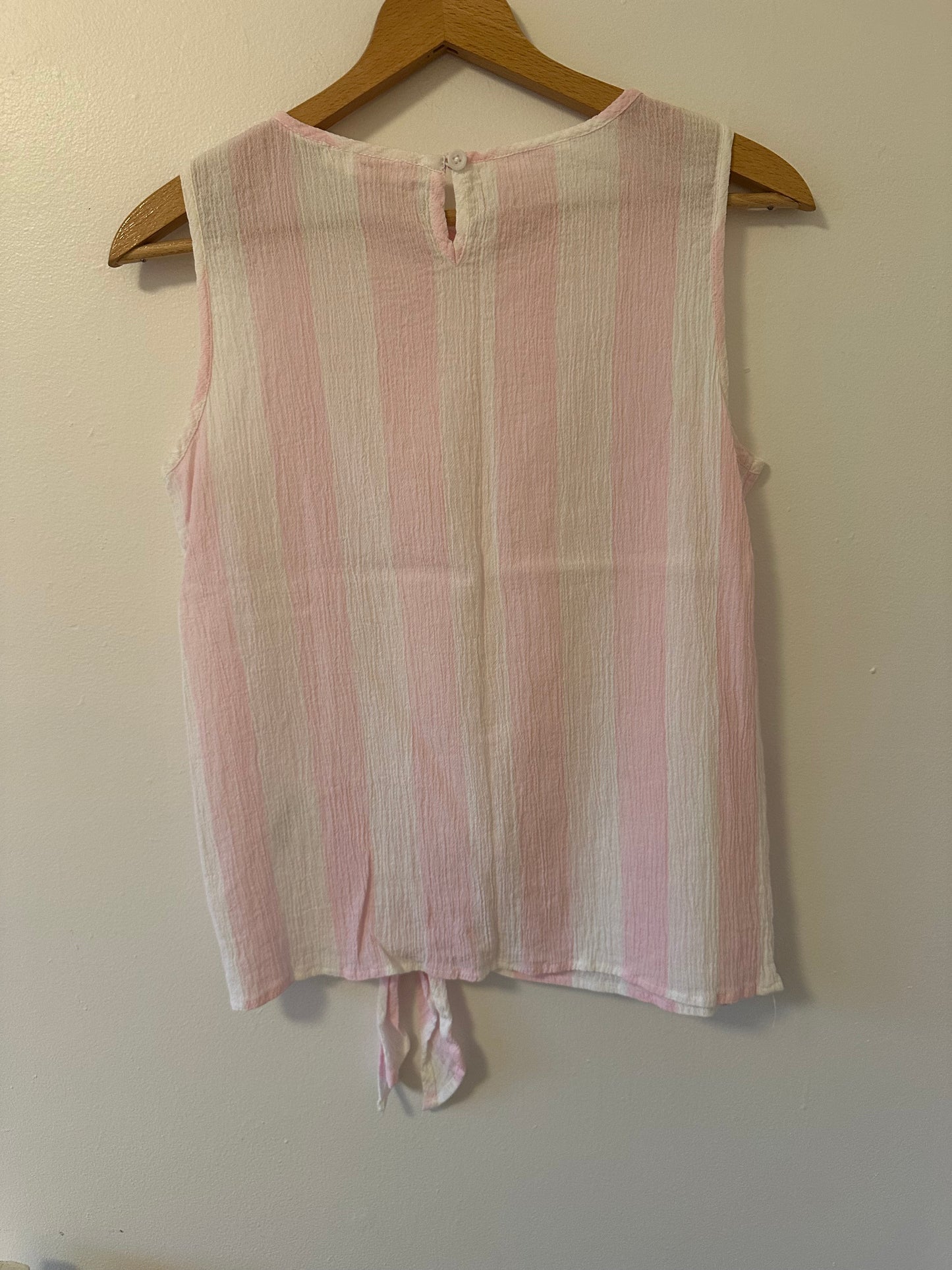 Beachlunchlounge Pink and White Stripe Gauze Top Size XS