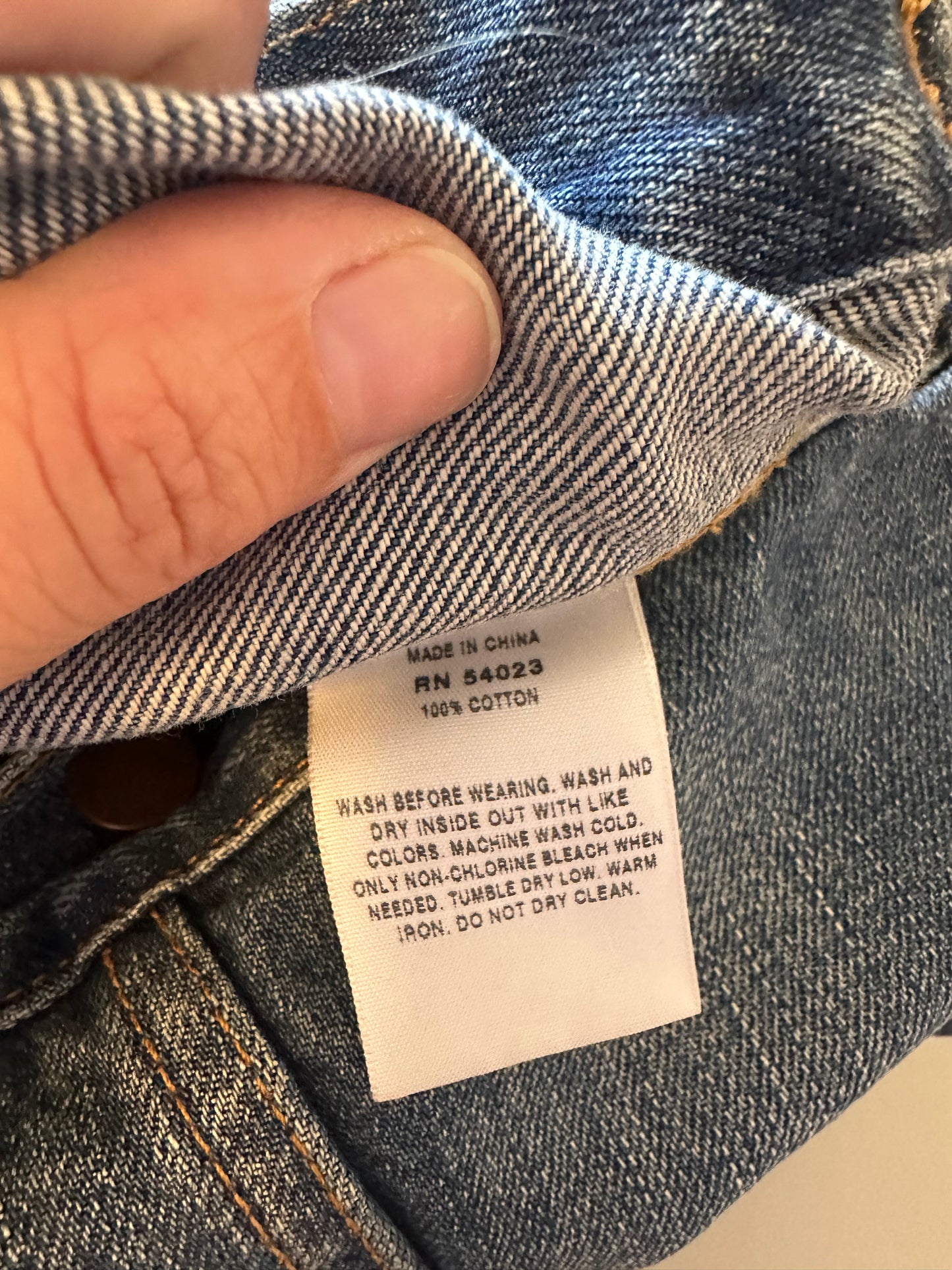 Gap Vintage Cotton Blue Distressed Denim Classic Jacket | Size Small