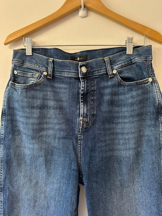 7 For All Mankind High Waist Slim Kick Jukebox with Hem Studs | Size 32