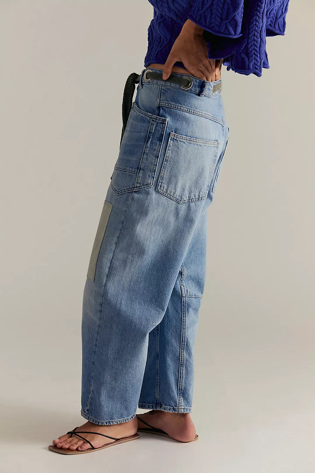 We The Free Moxie Pull-On Barrel Jeans In Truest Blue - Size 27