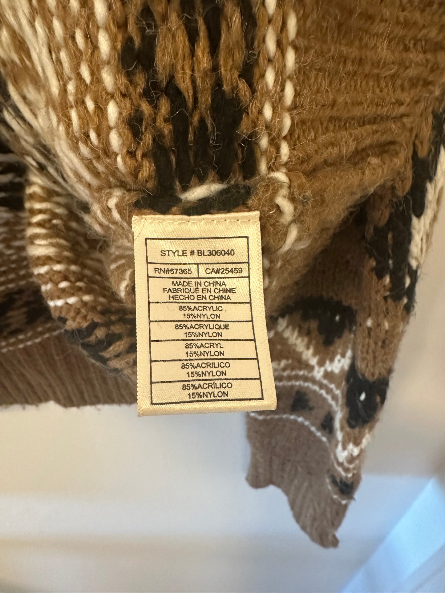 BB Dakota Brown and Black Patterned Cardigan