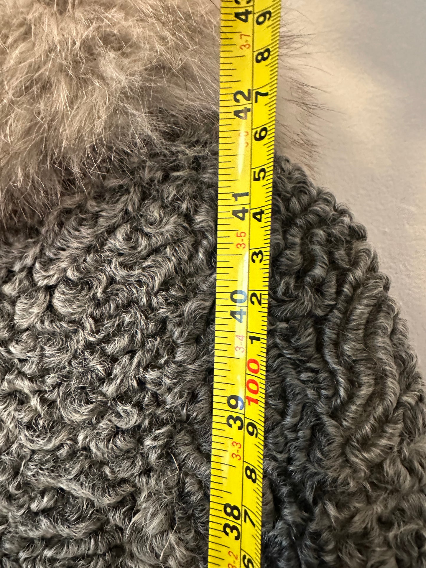 Vintage Gray Lamb and Mink Fur Women's Coat