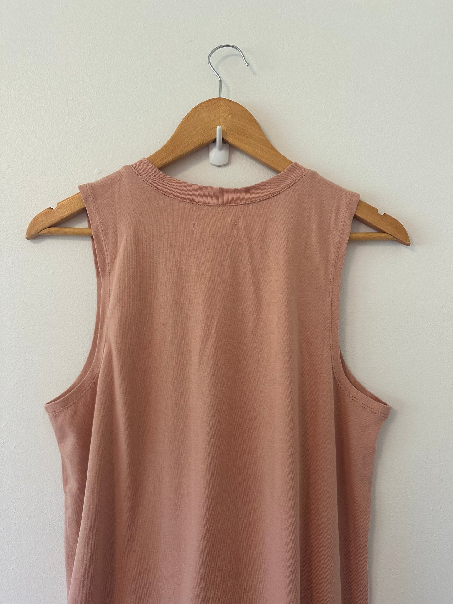Madewell Crewneck Tank Cotton Midi Dress in Antique Coral Brown Size Medium