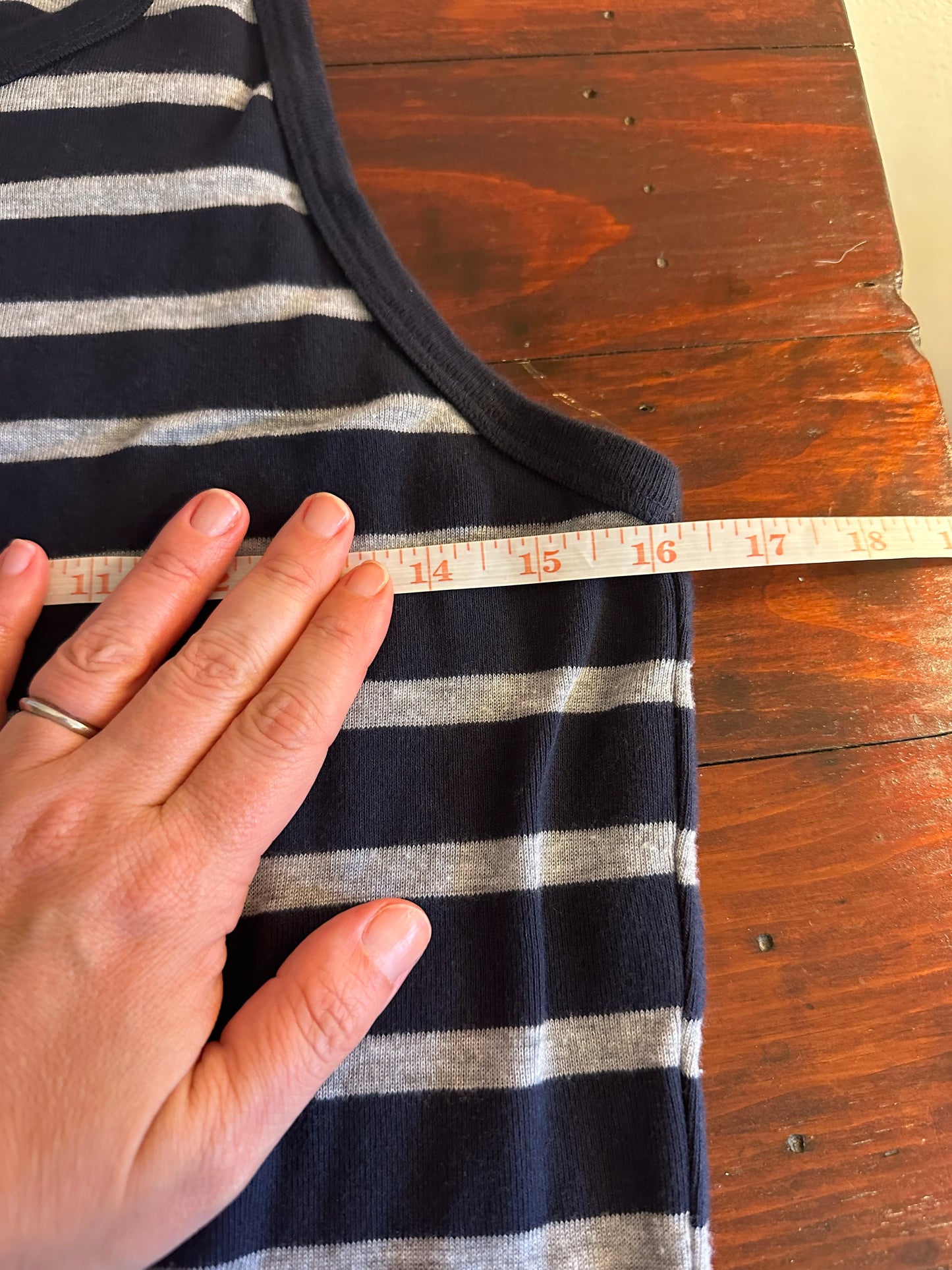 Michael Stars Ruby Dress in Striped Admiral Navy and Gray Size Large